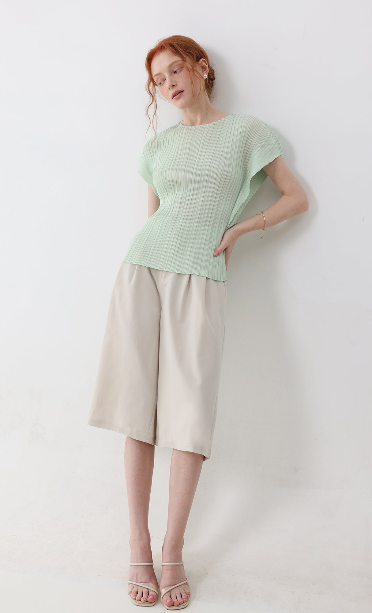 Fresh pleated top_mint