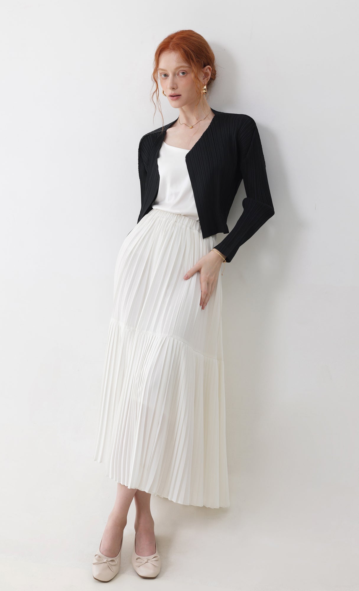 Cod pleated cardigan_black