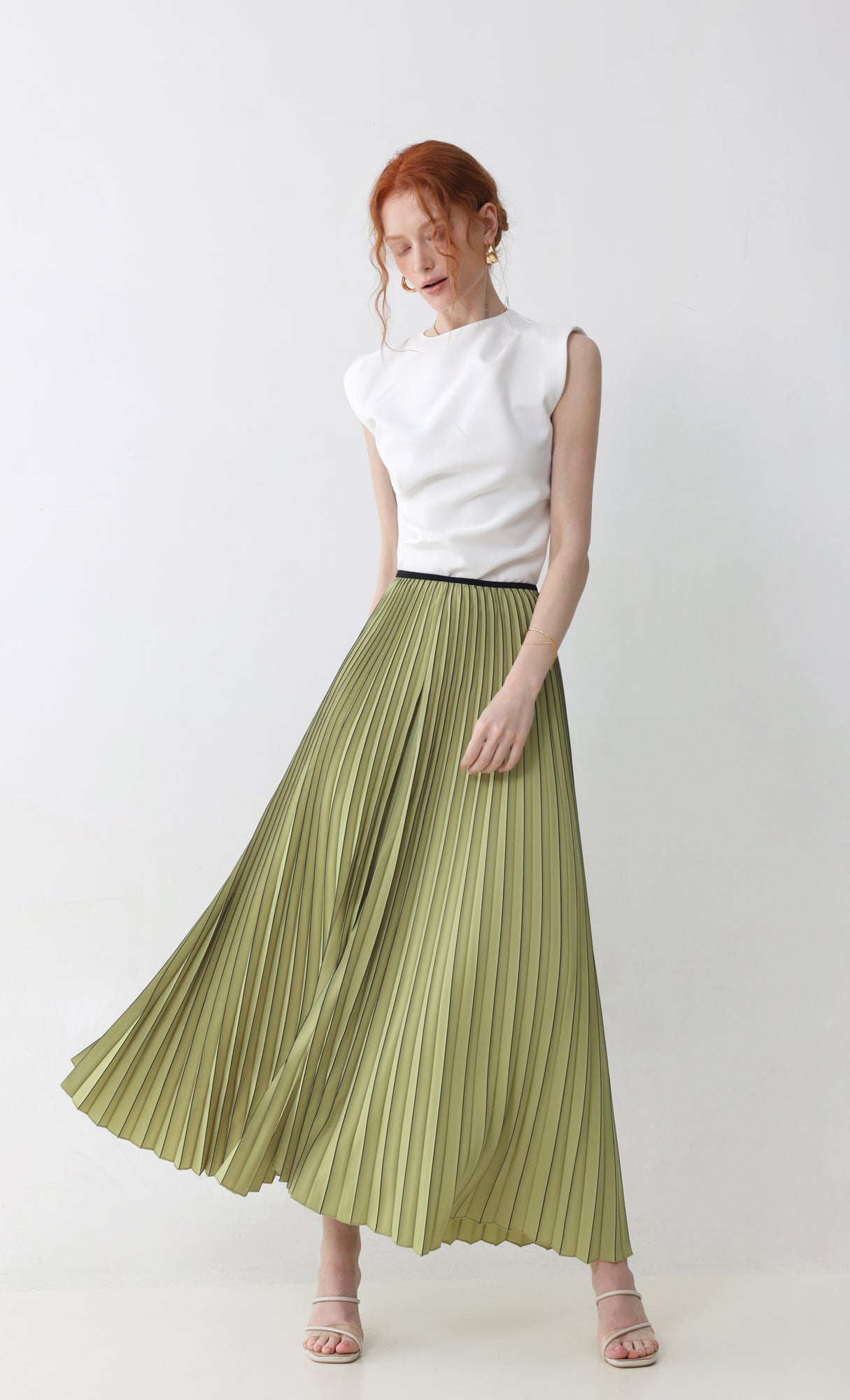 Boldy pleated pants_green