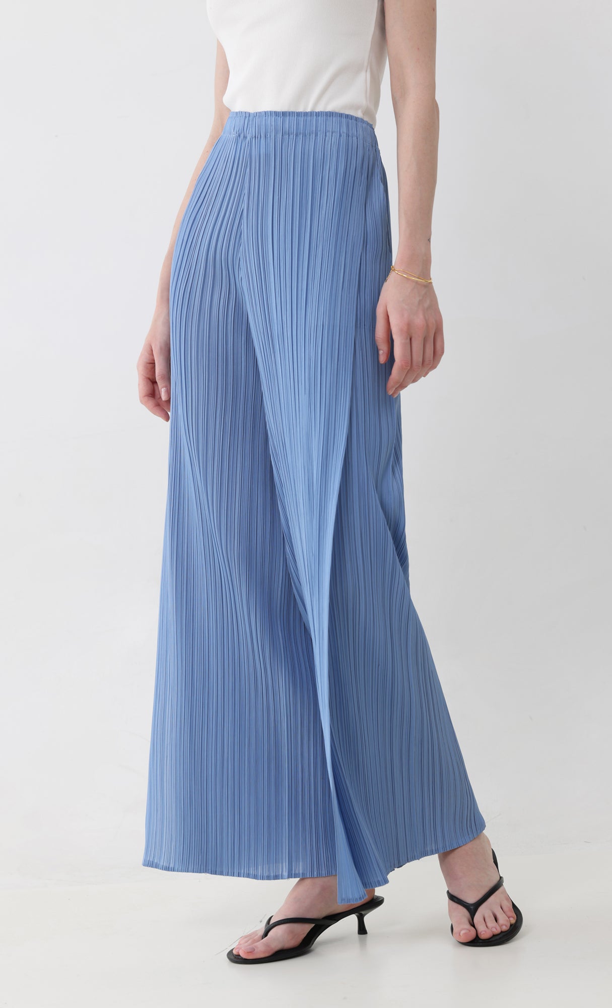 Limit pleated pants_blue