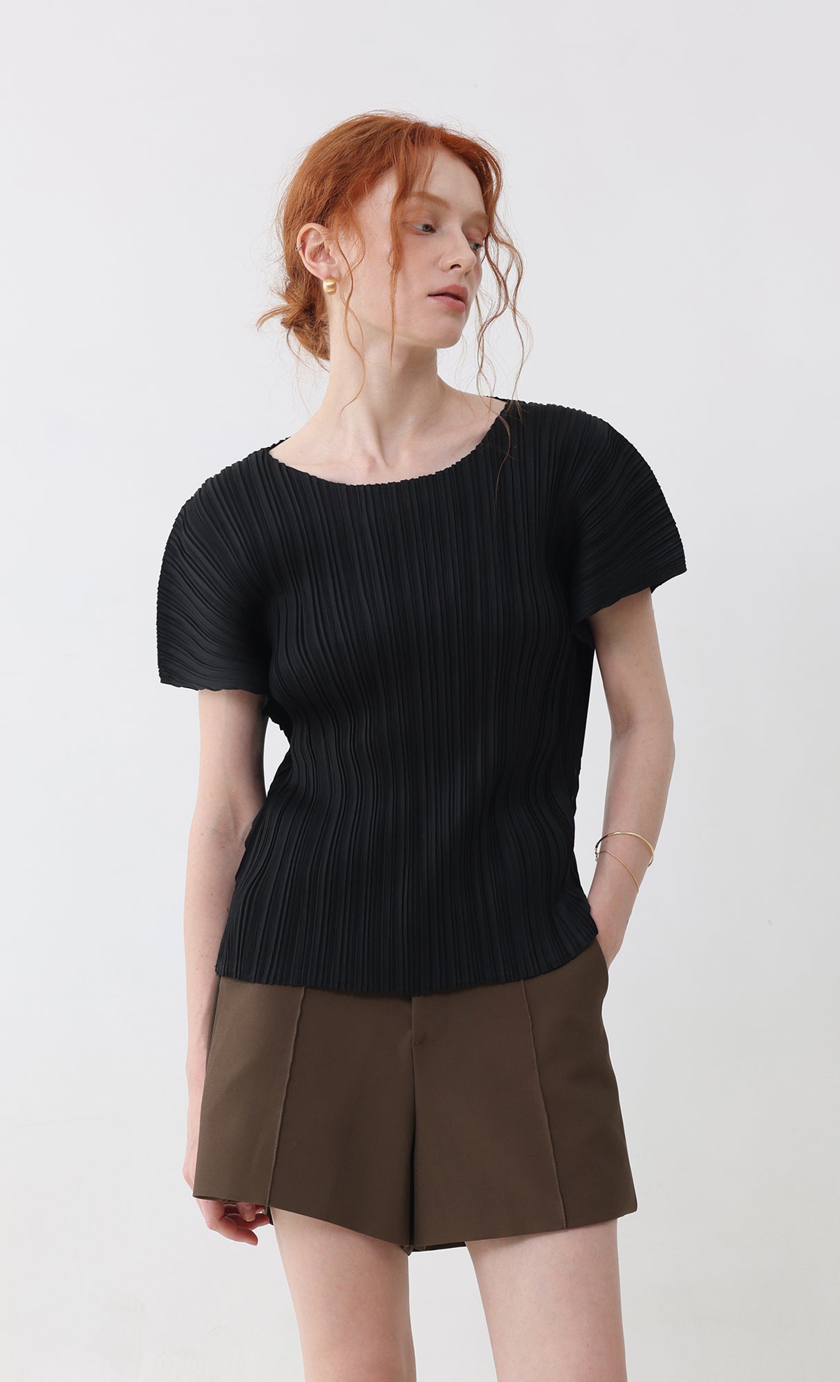 Fresh pleated top_black