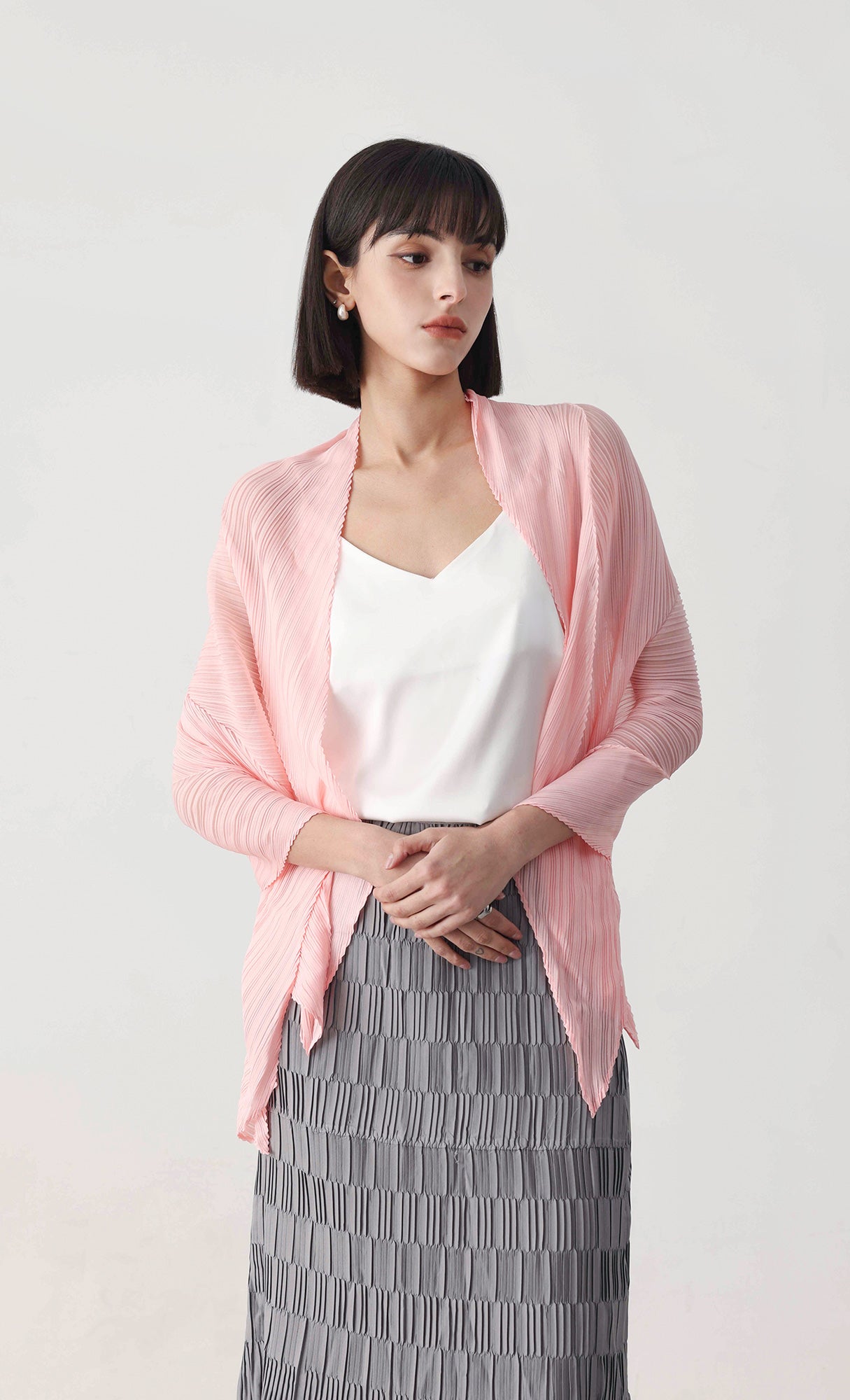 Essential pleated scarf_pink