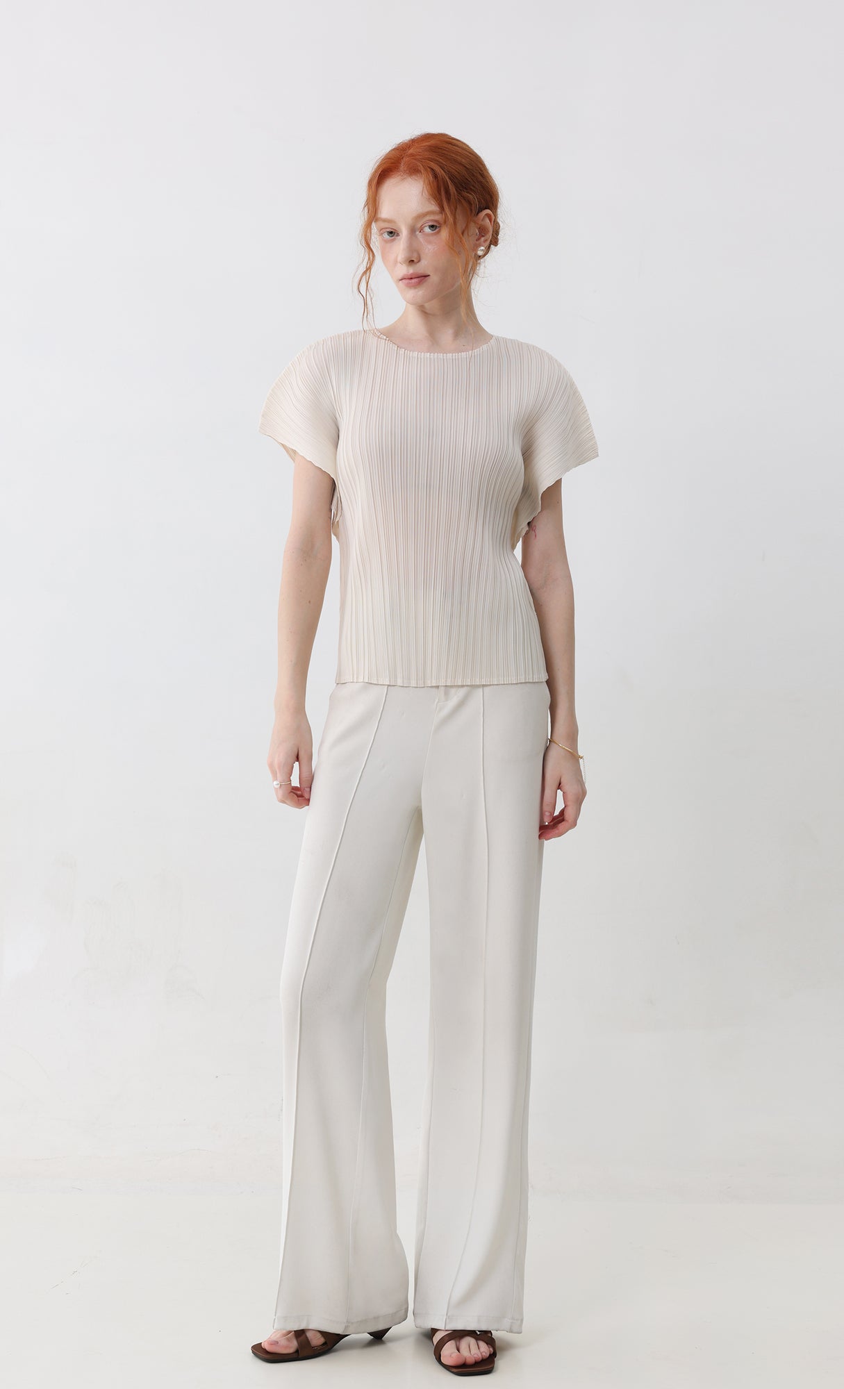 Fresh pleated top_ivory