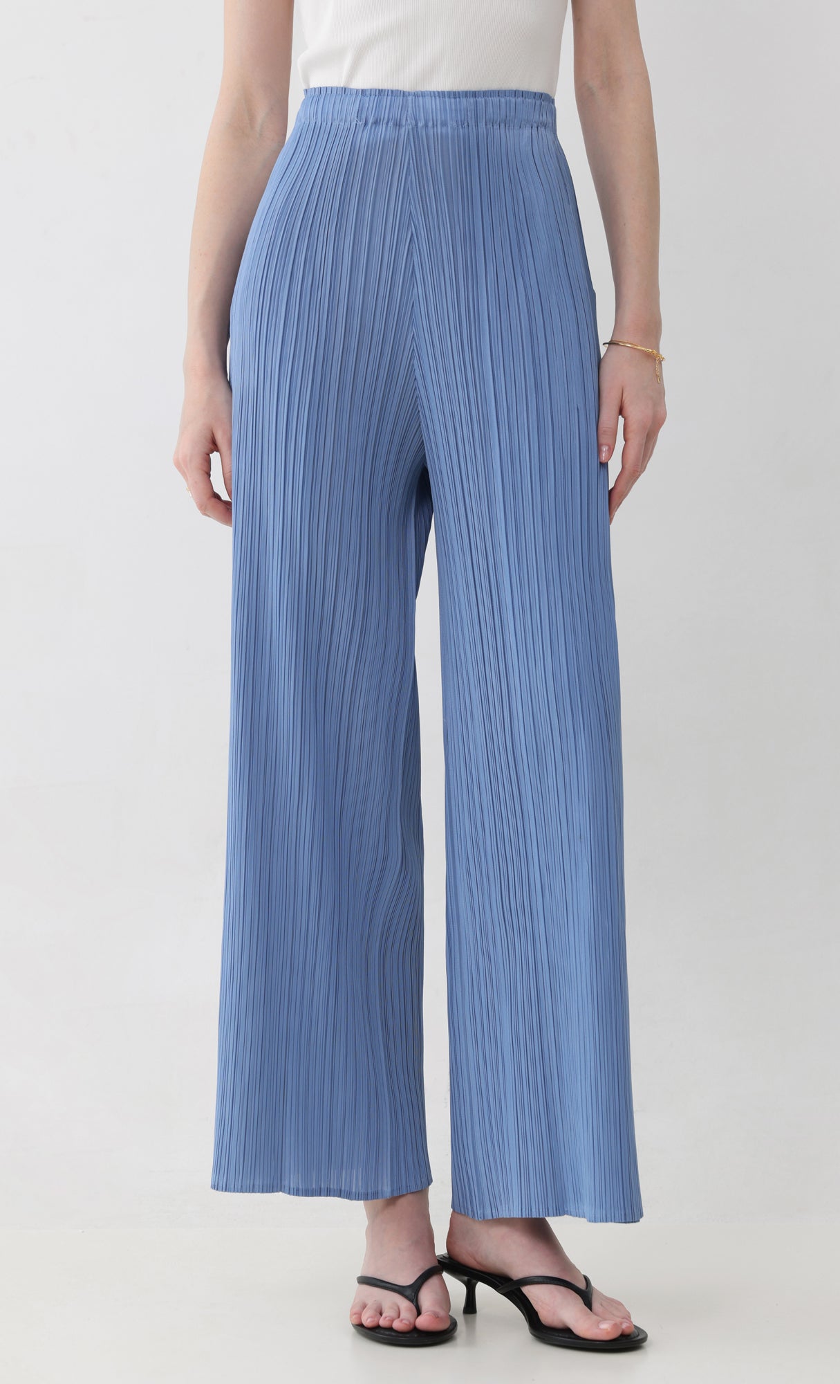 Limit pleated pants_blue