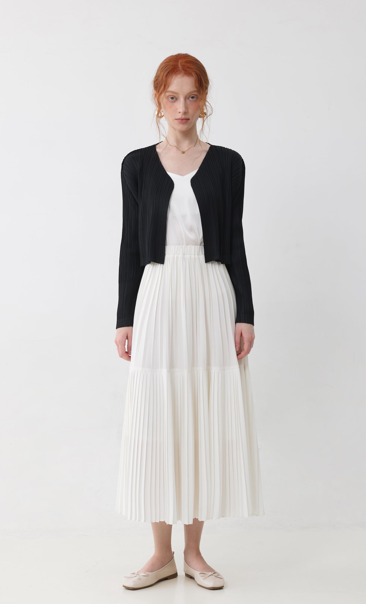 Cod pleated cardigan_black