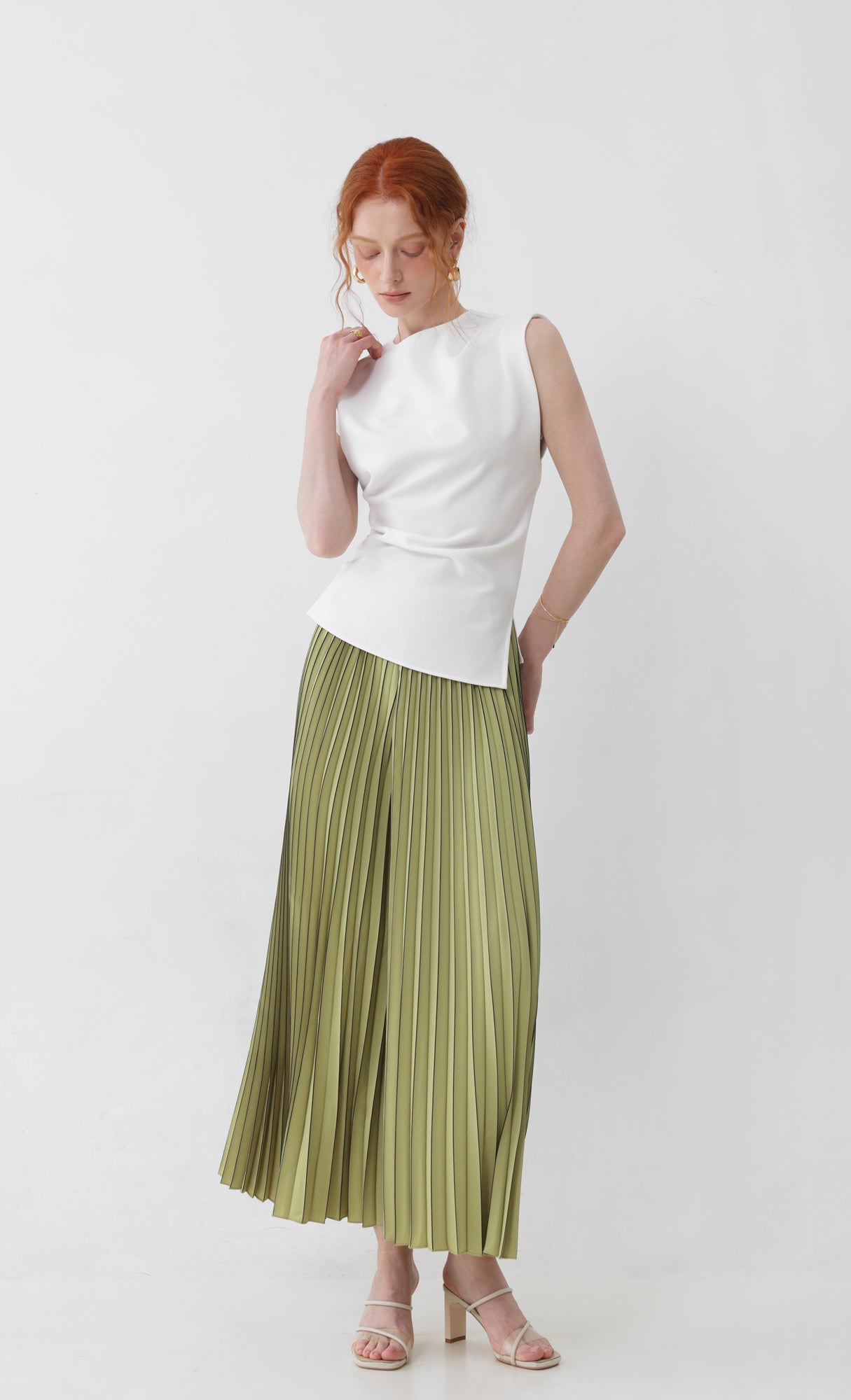 Boldy pleated pants_green