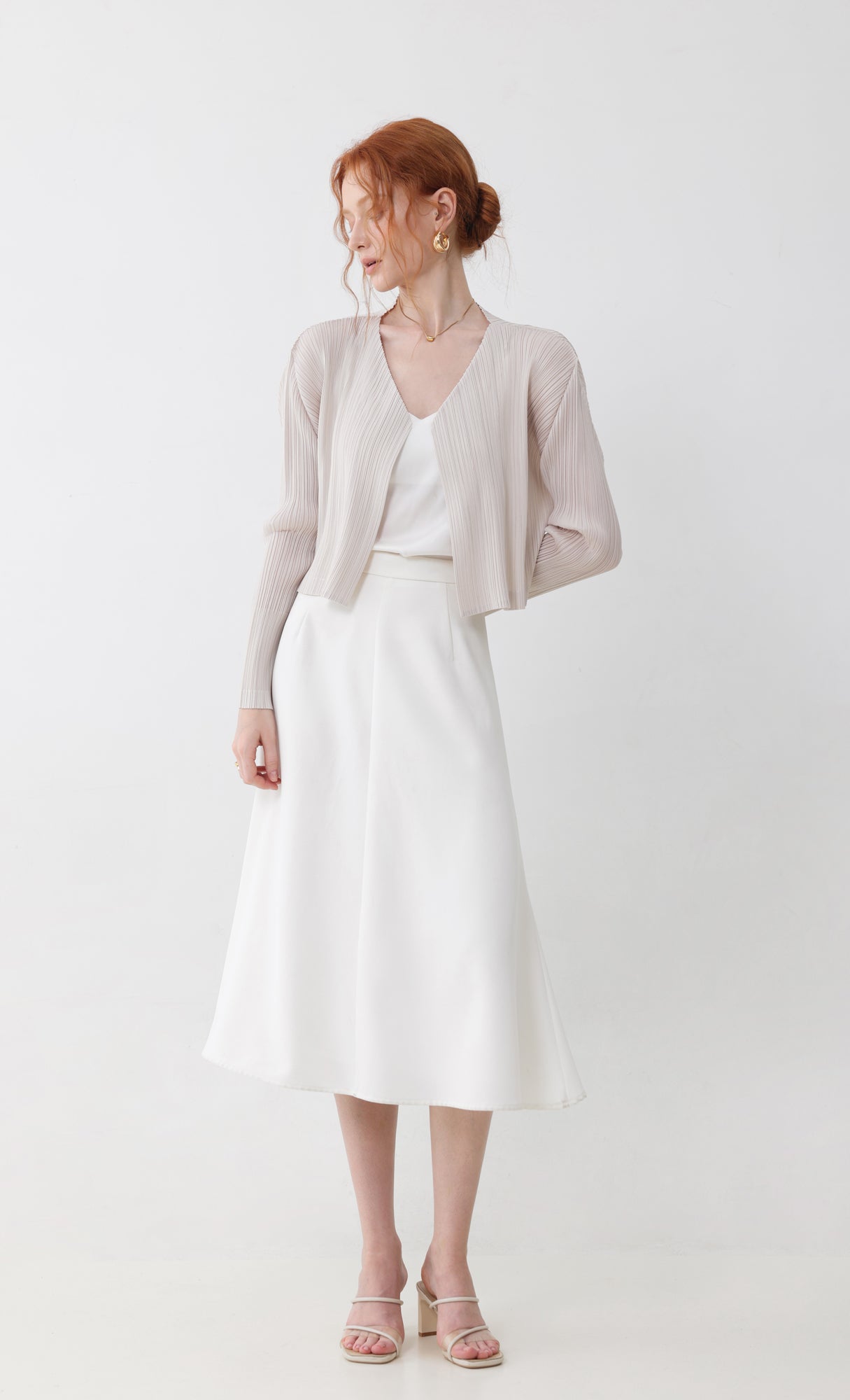 Cod pleated cardigan_light-beige