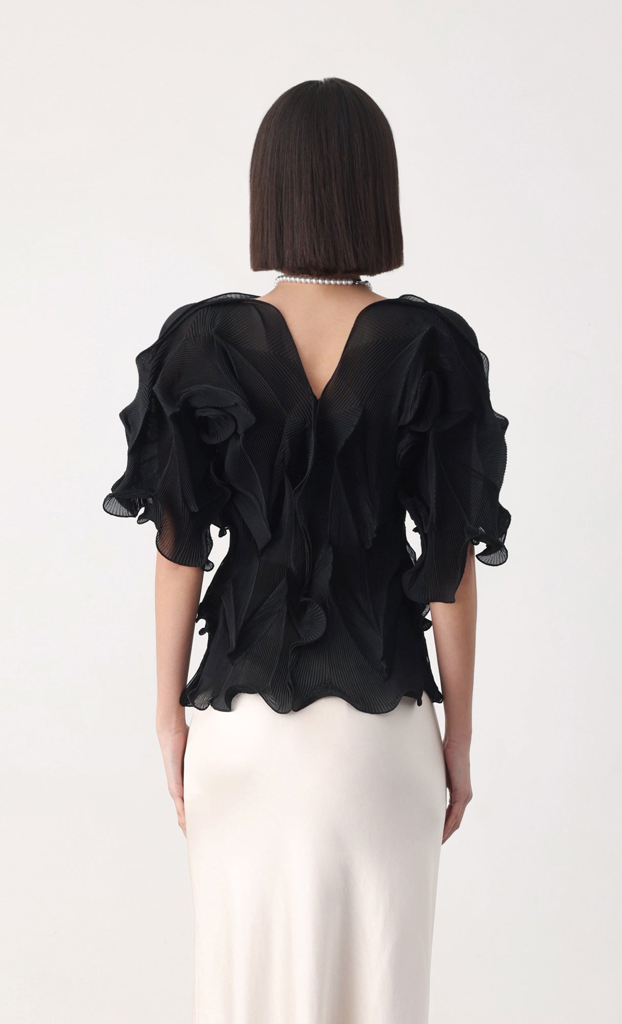 Curves pleated blouse_black