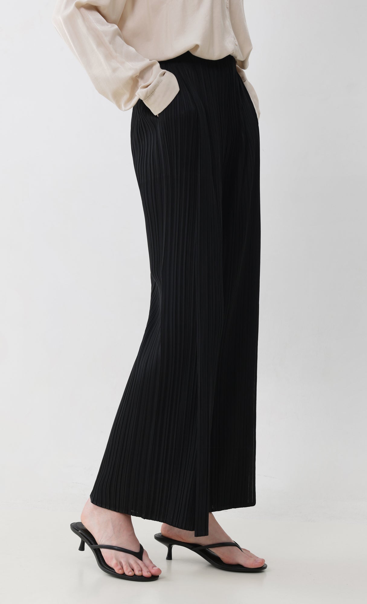 Limit pleated pants_black