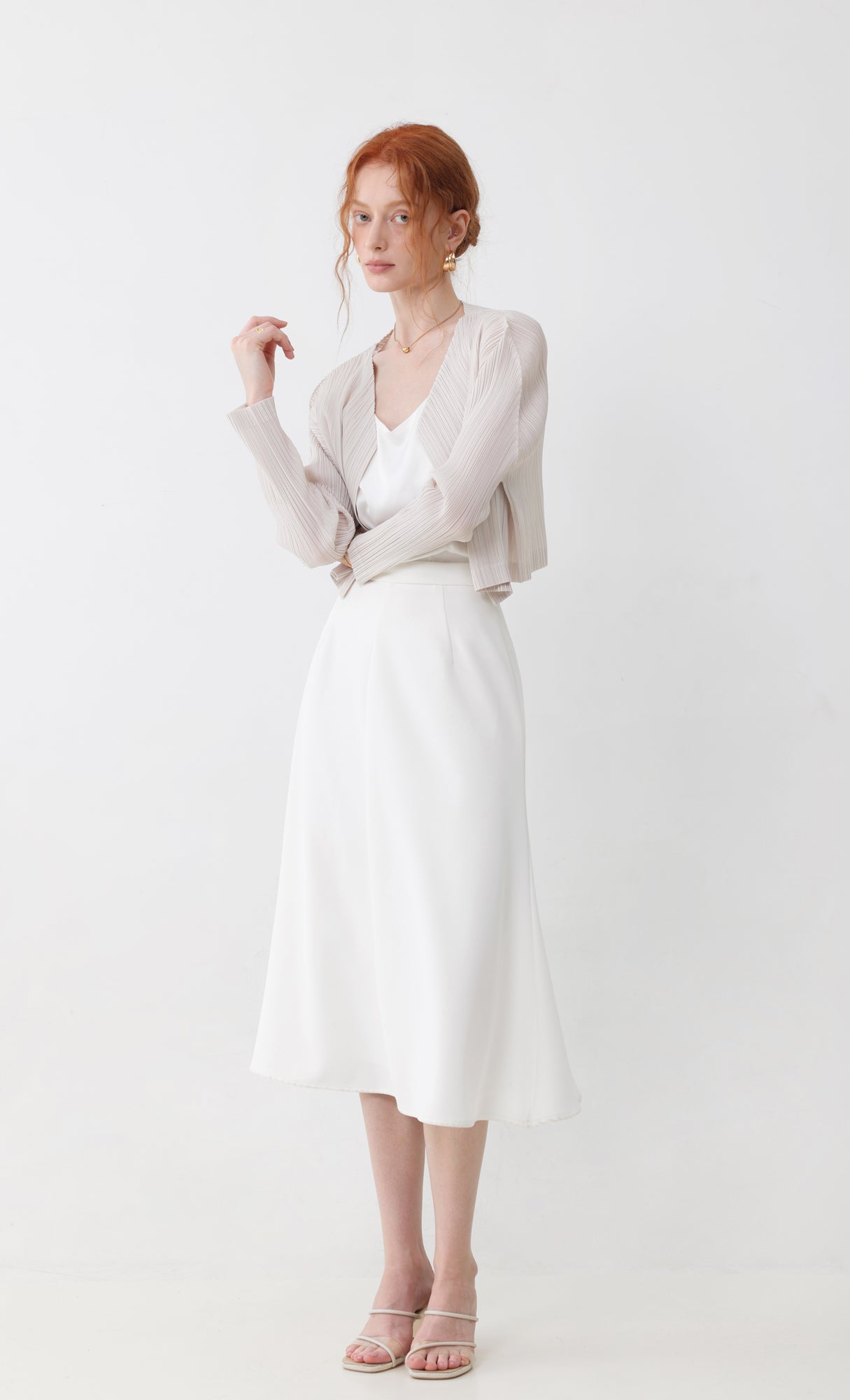 Cod pleated cardigan_light-beige