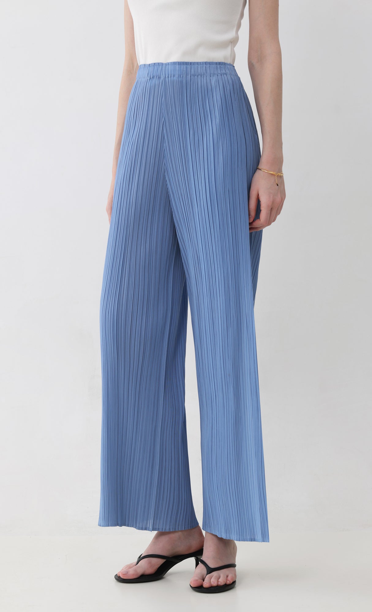 Limit pleated pants_blue