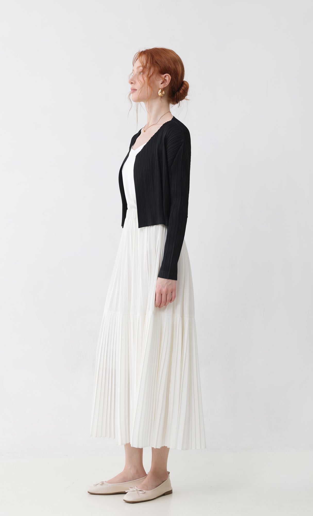 Cod pleated cardigan_black