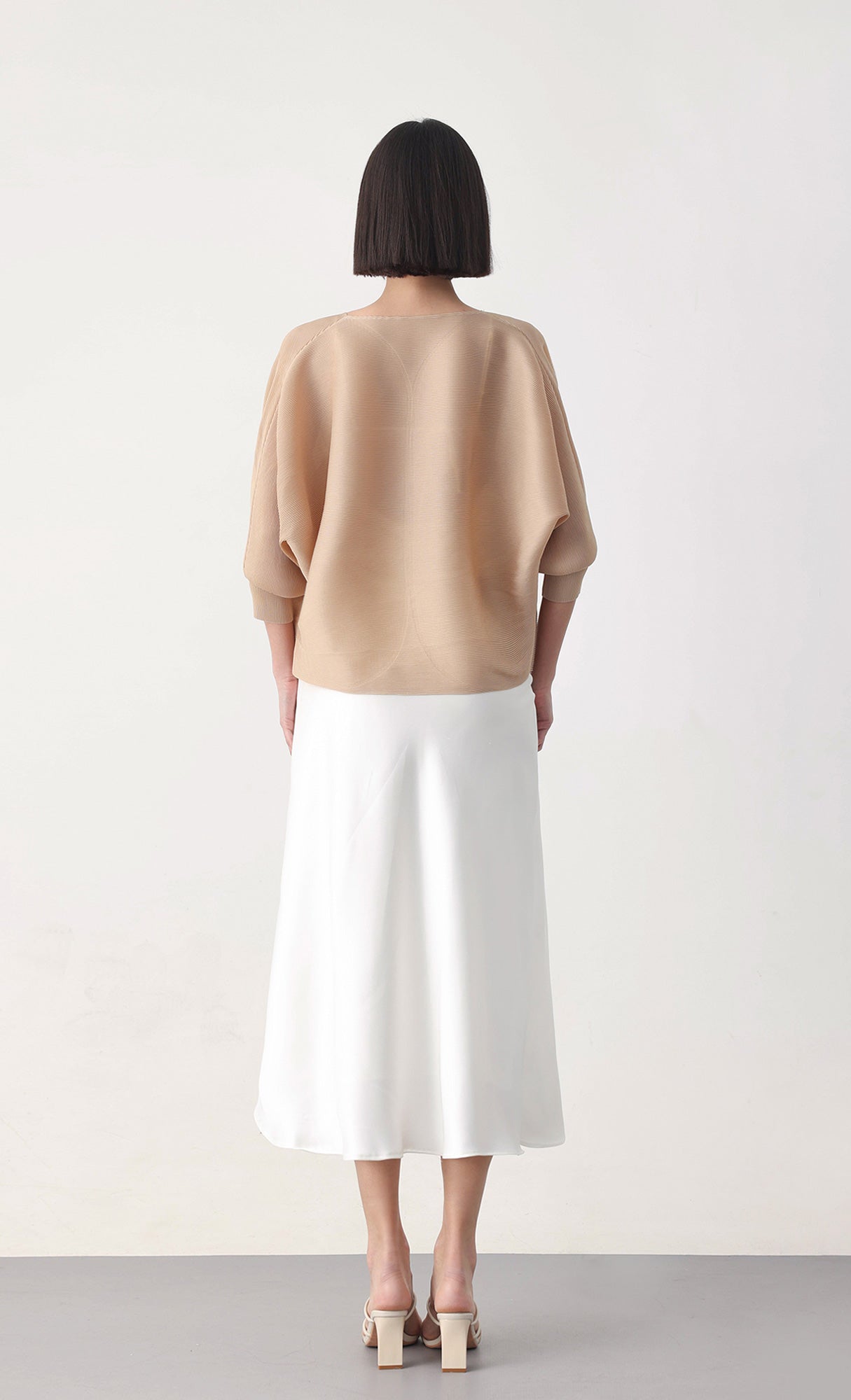 Ainy pleated cardigan jacket_beige