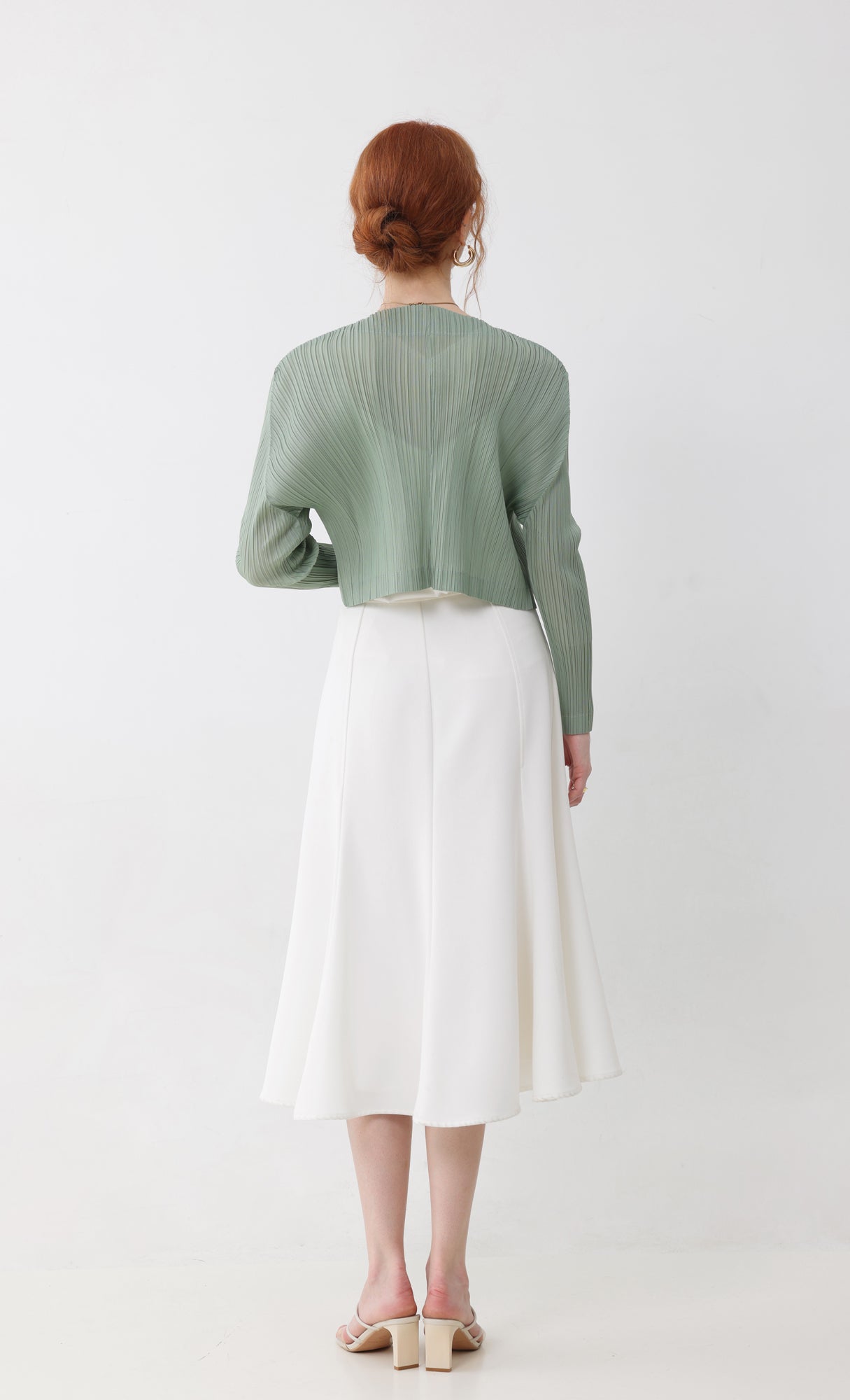Cod pleated cardigan_mint