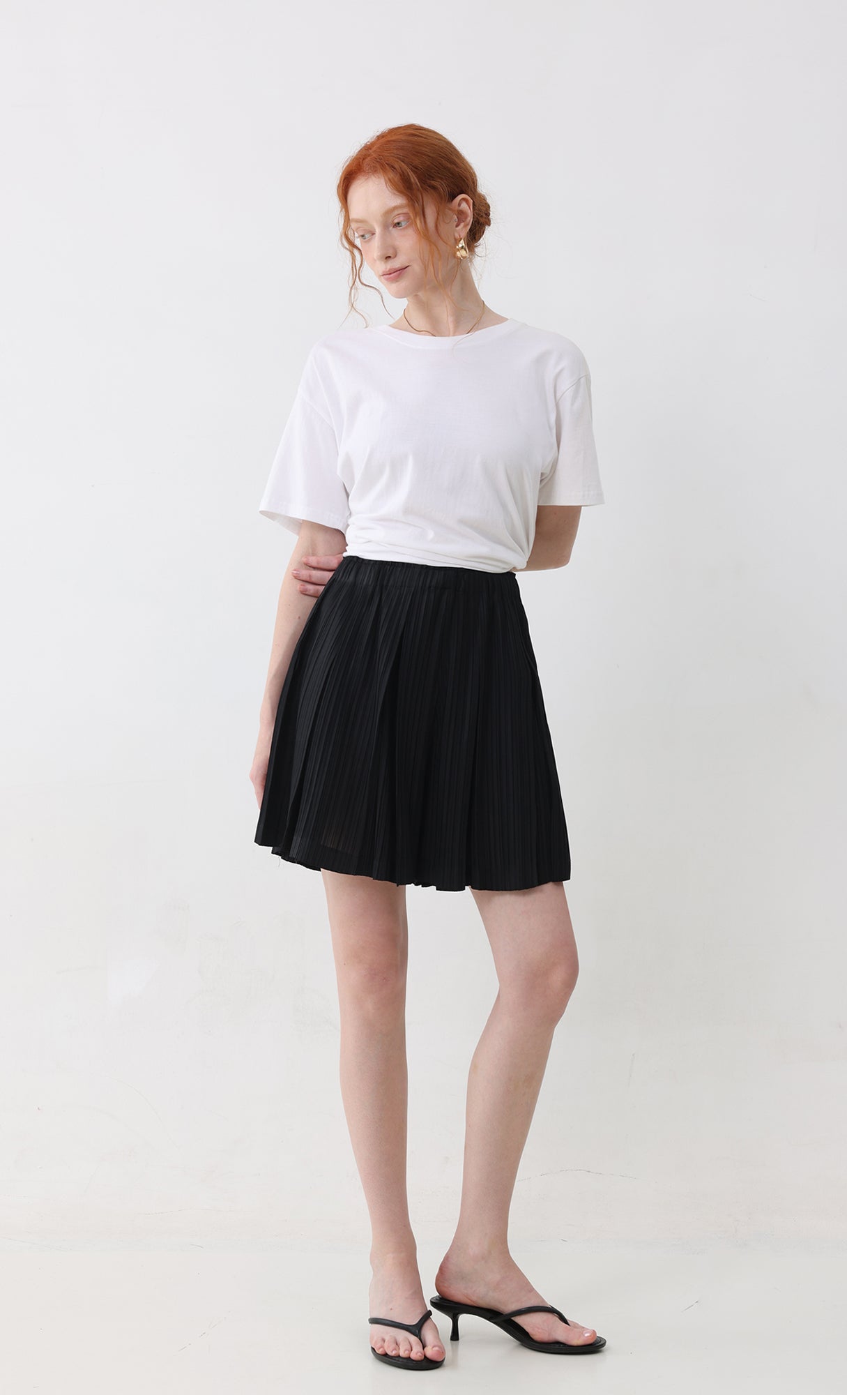 Dain pleated half pants_black