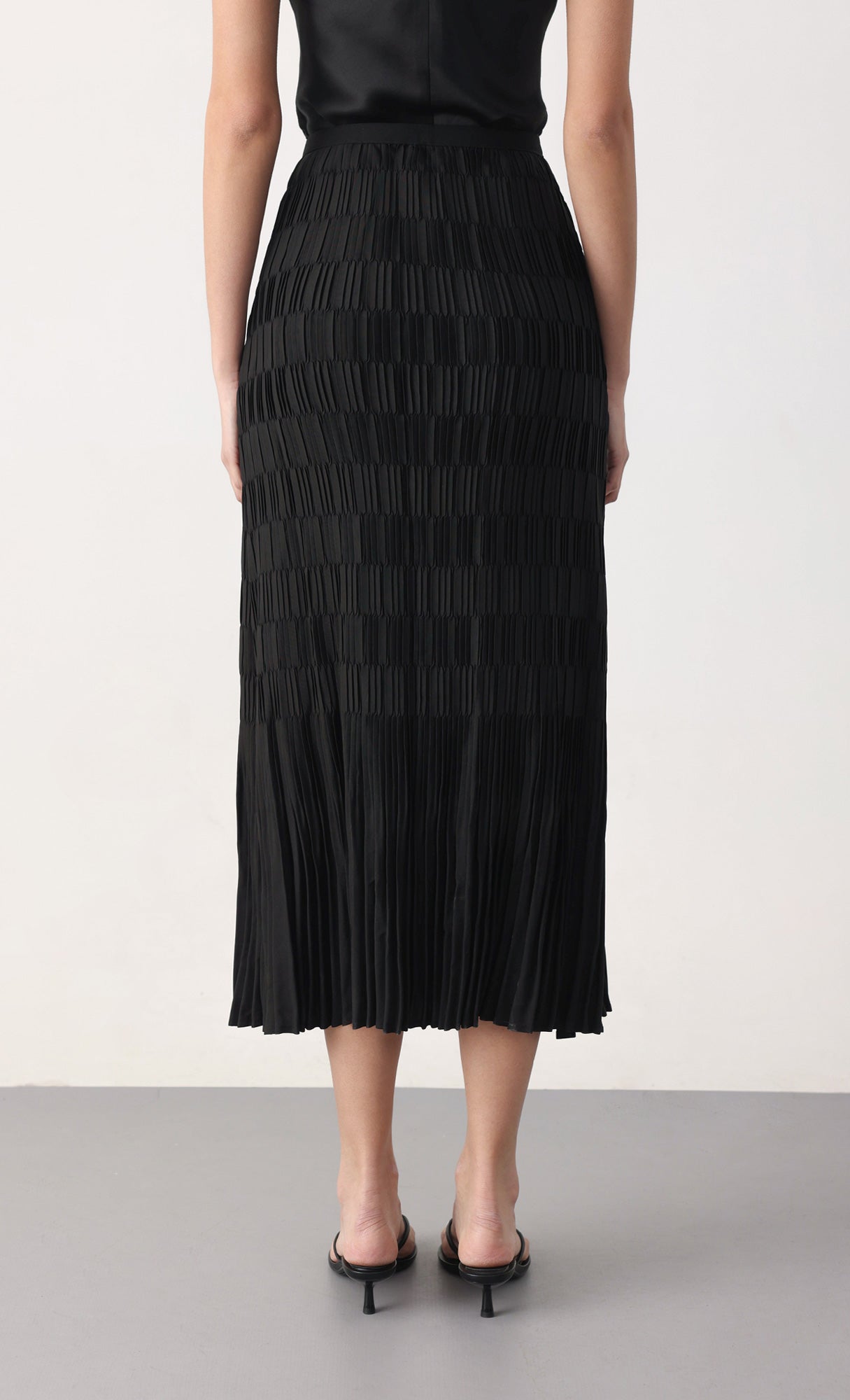 Rolly pleated skirt_black