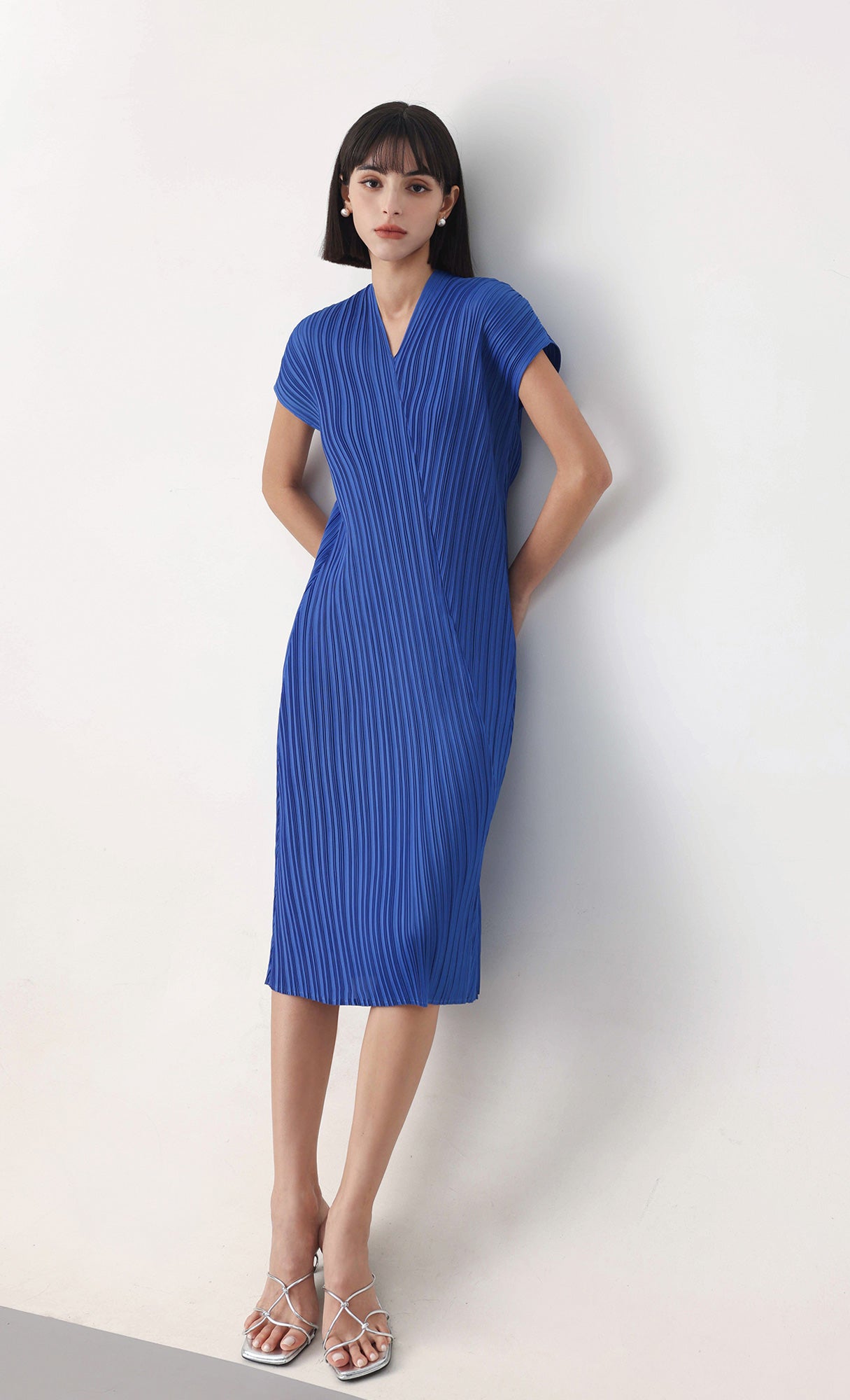 Vivi pleated dress_blue