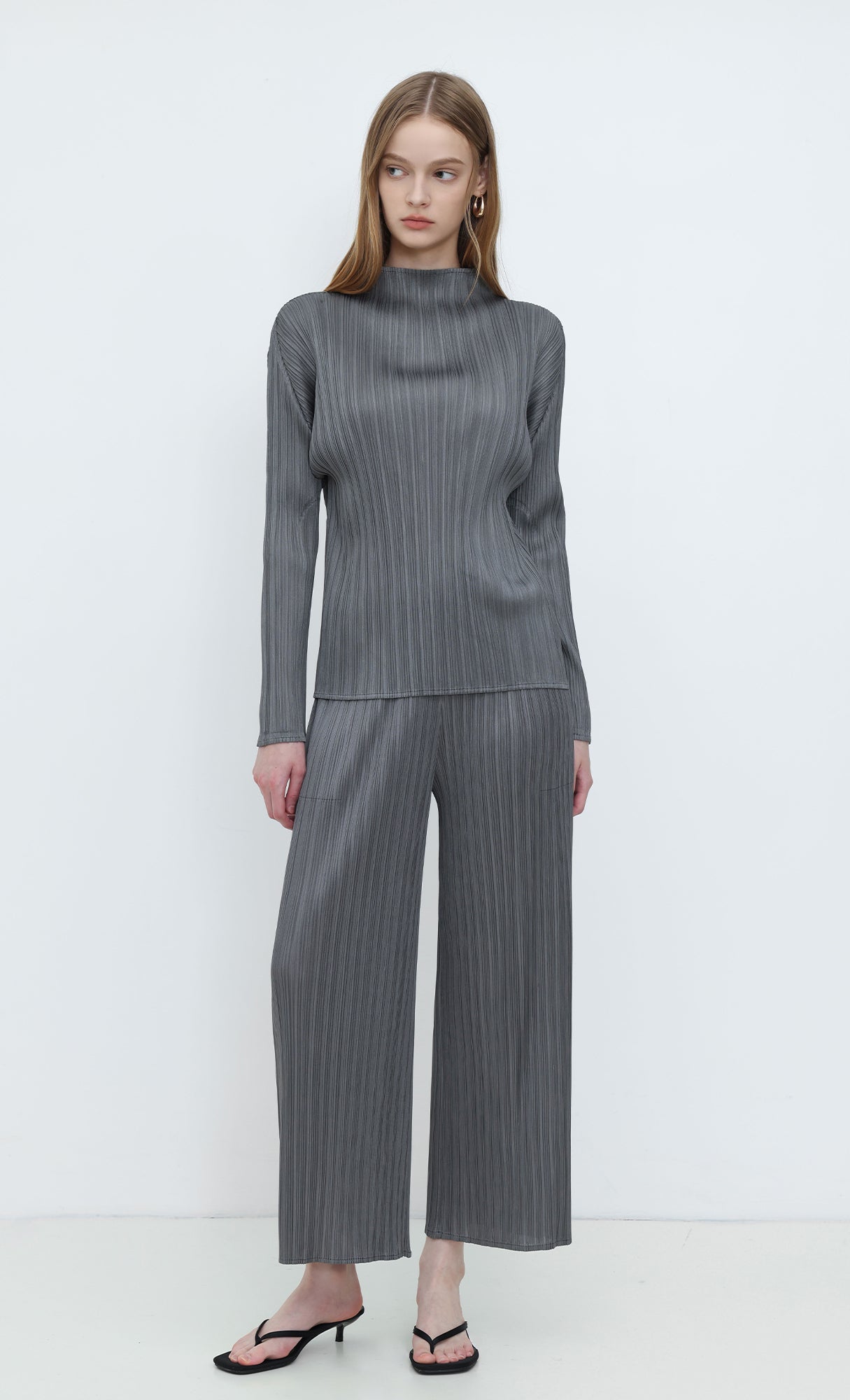 Core Pleated Pants_Charcoal