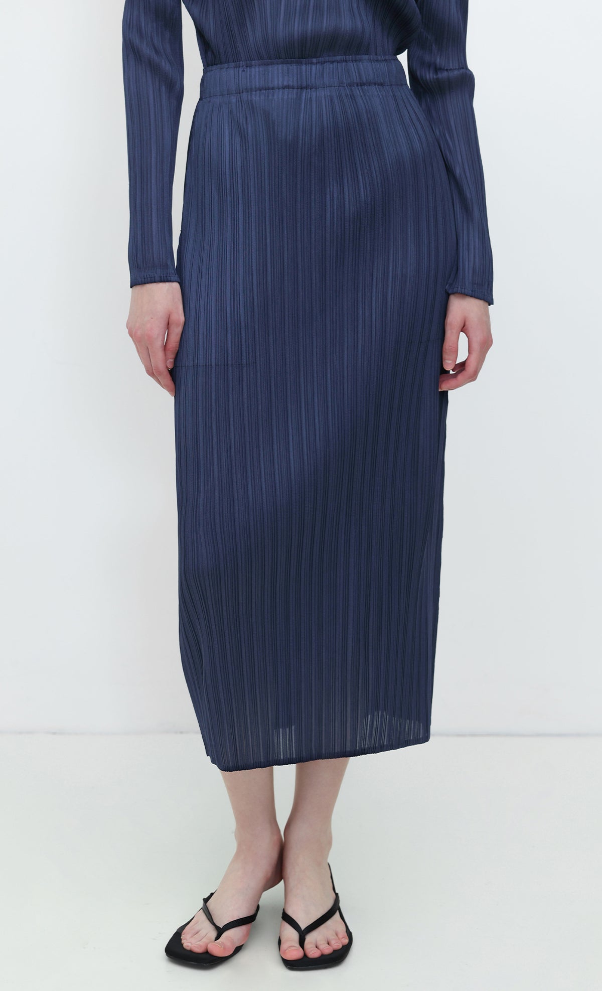 Core Pleated Skirt_Navy
