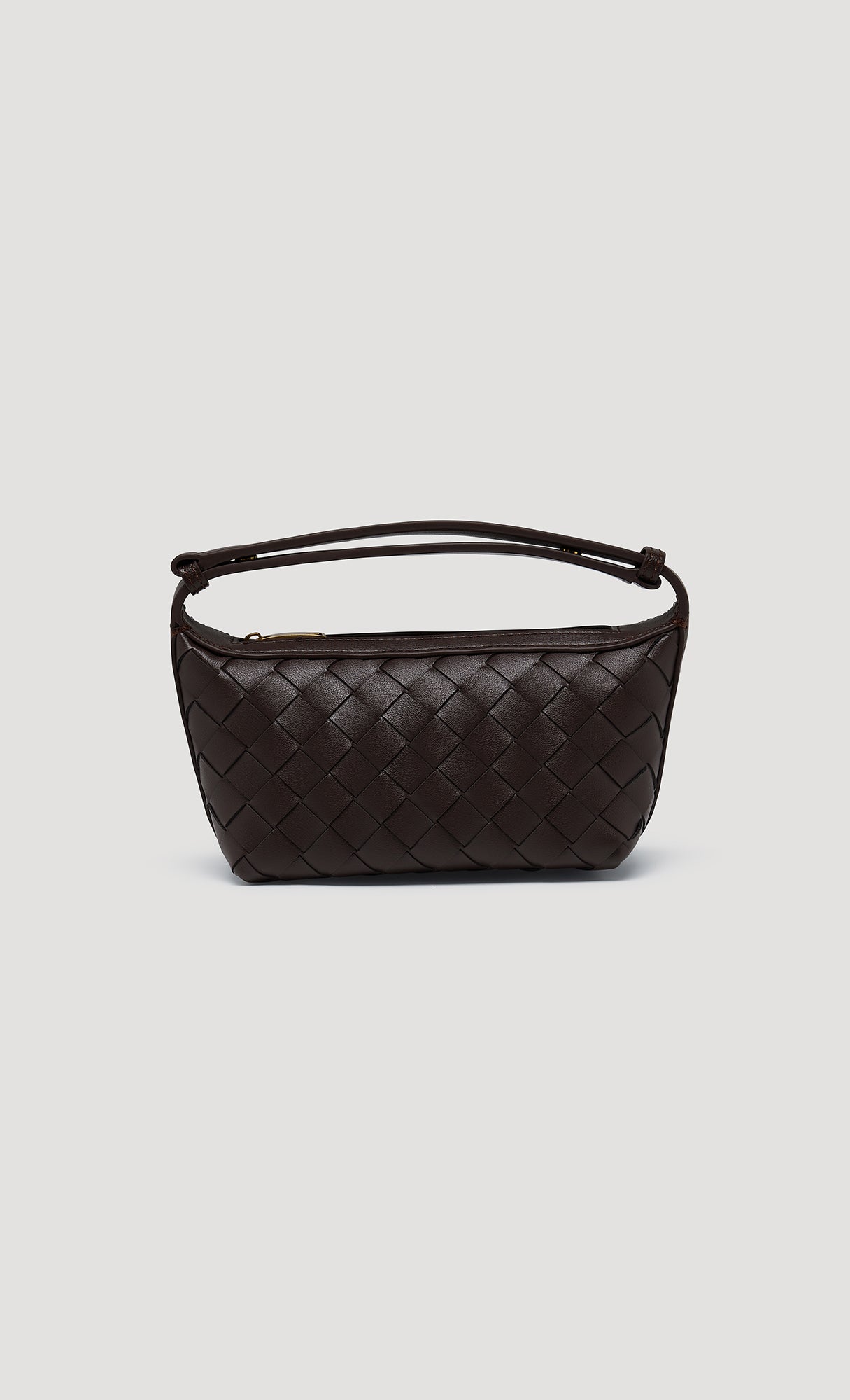 Weaving Leather Mini Hobo Bag_Brown