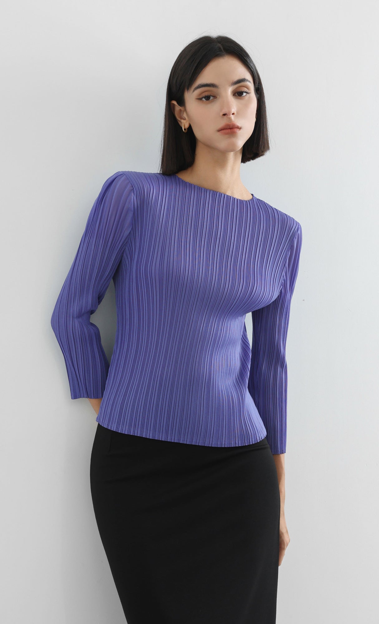 jas puff pleated top_2colors