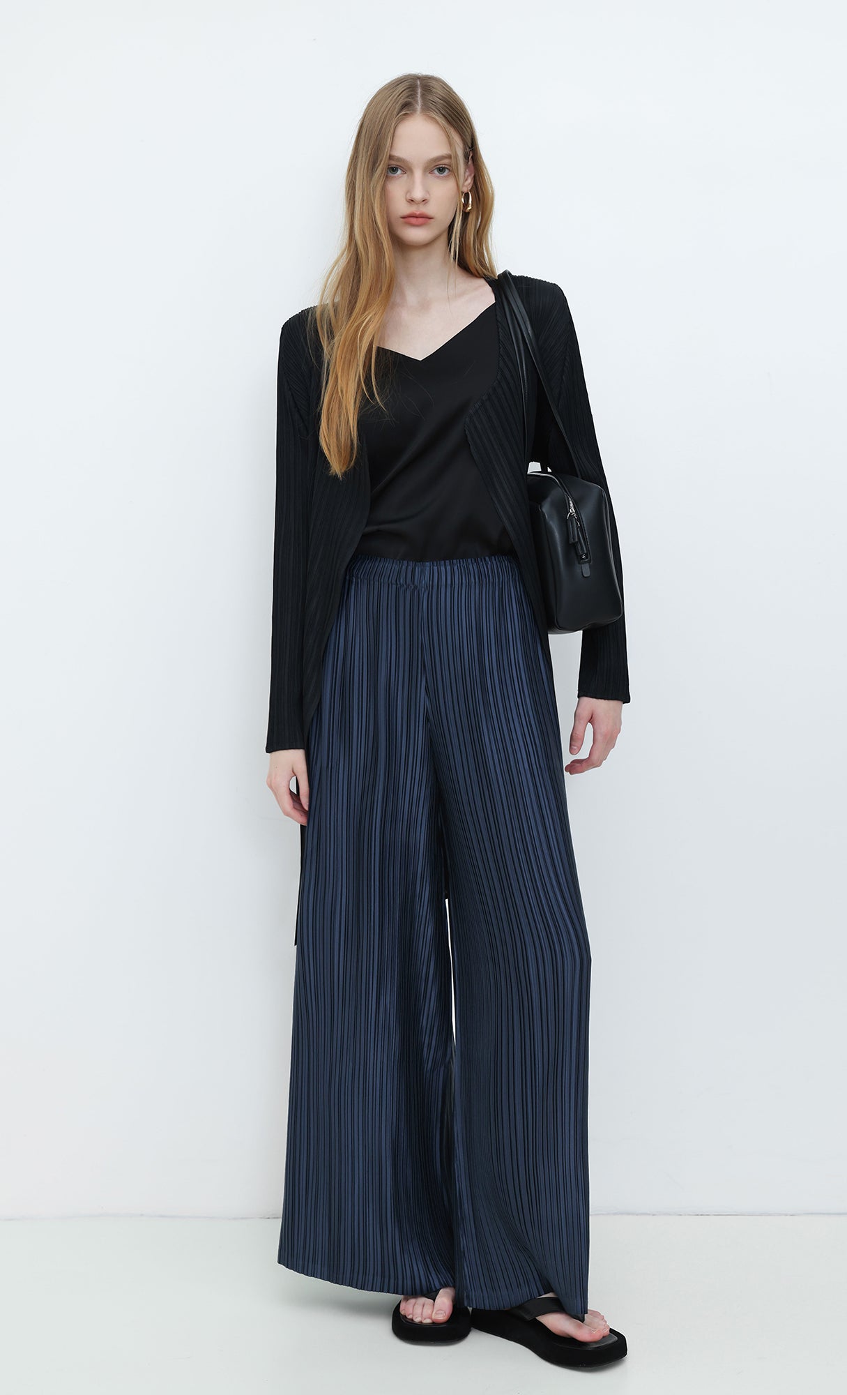 Core Satin Long Pants_Navy