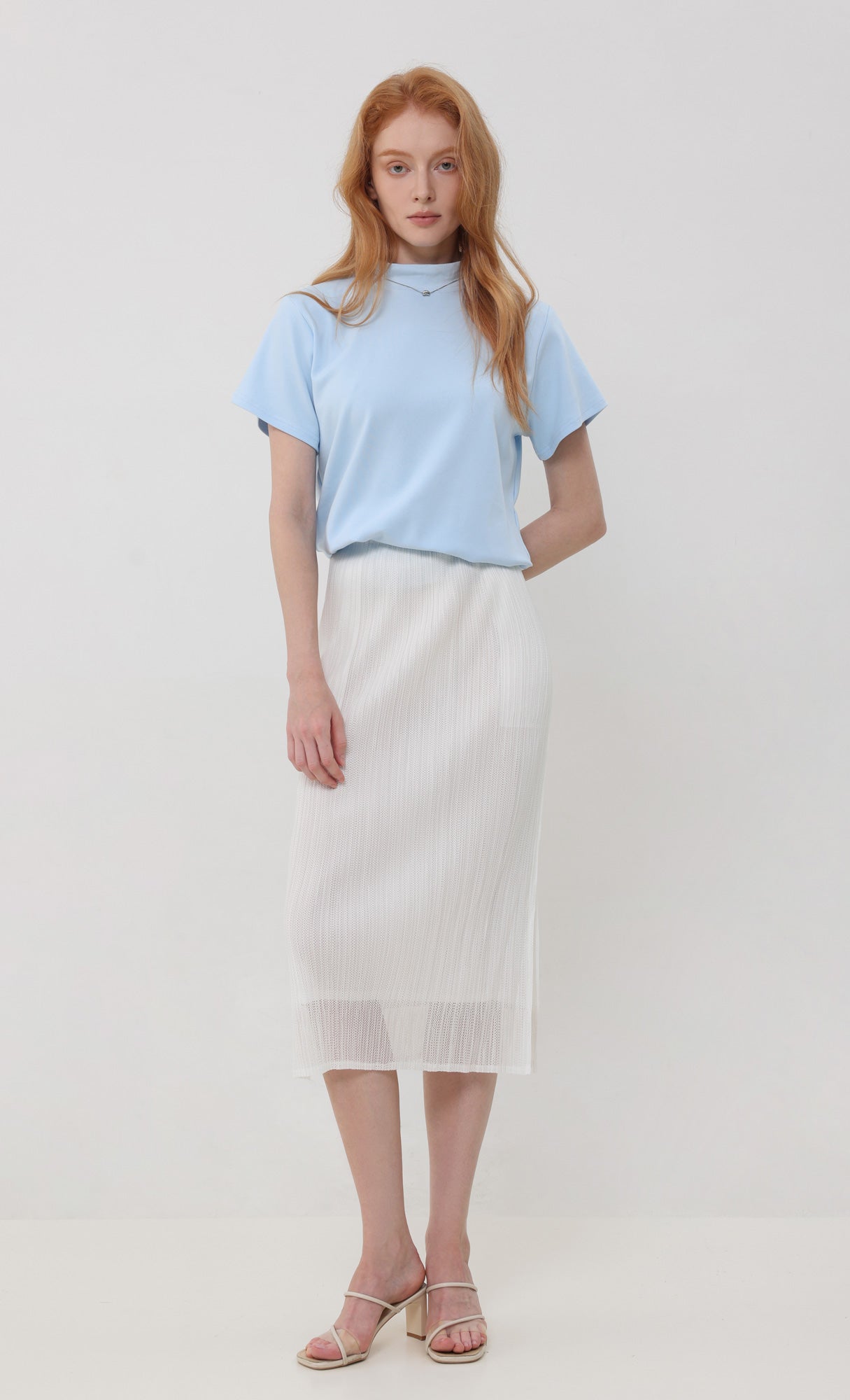 Airy pleated skirt _ivory