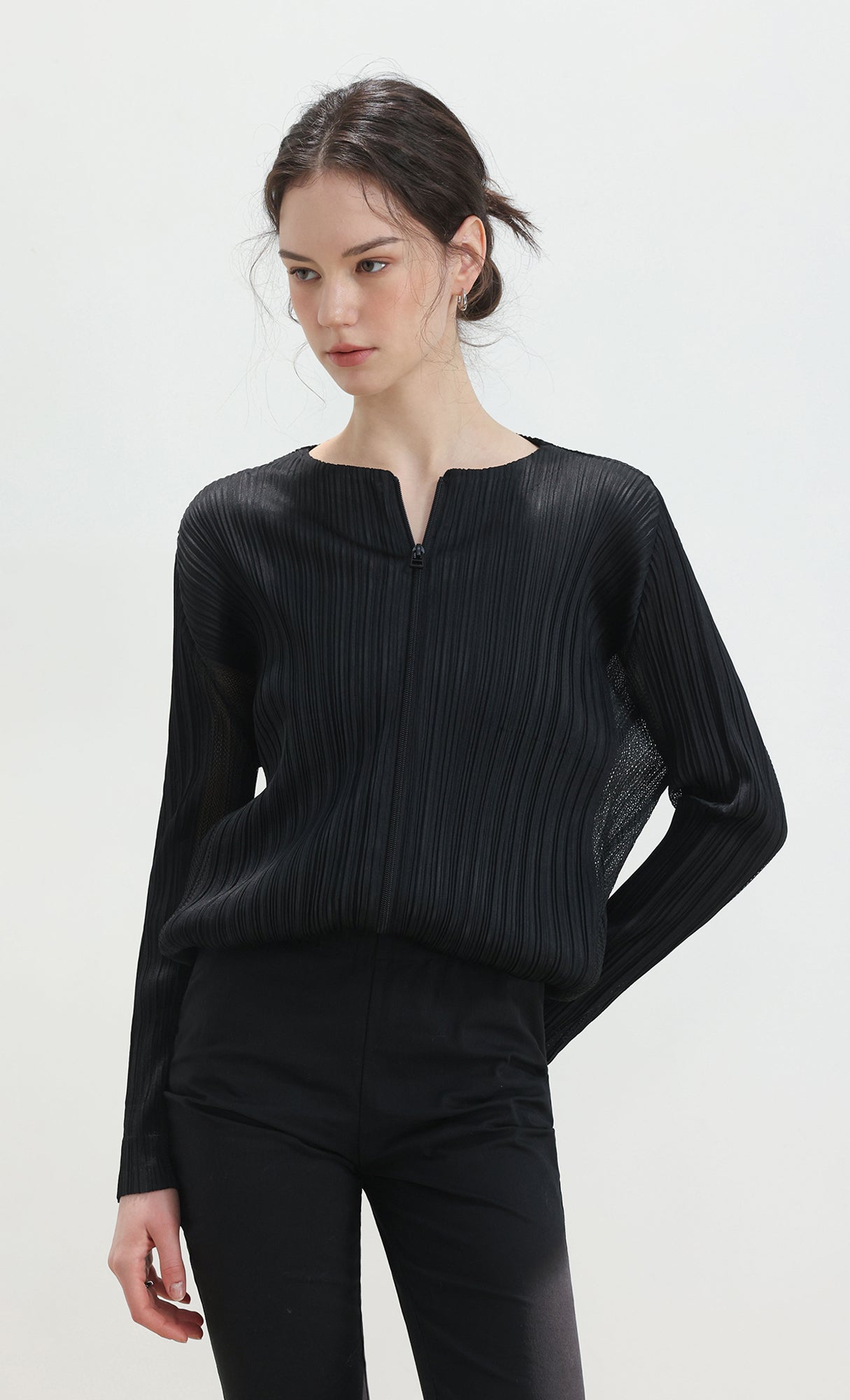 Lina pleated blouson jumper_black