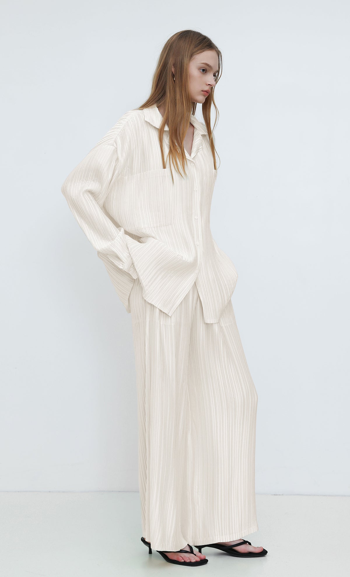 Core Satin Long Pants_Ivory