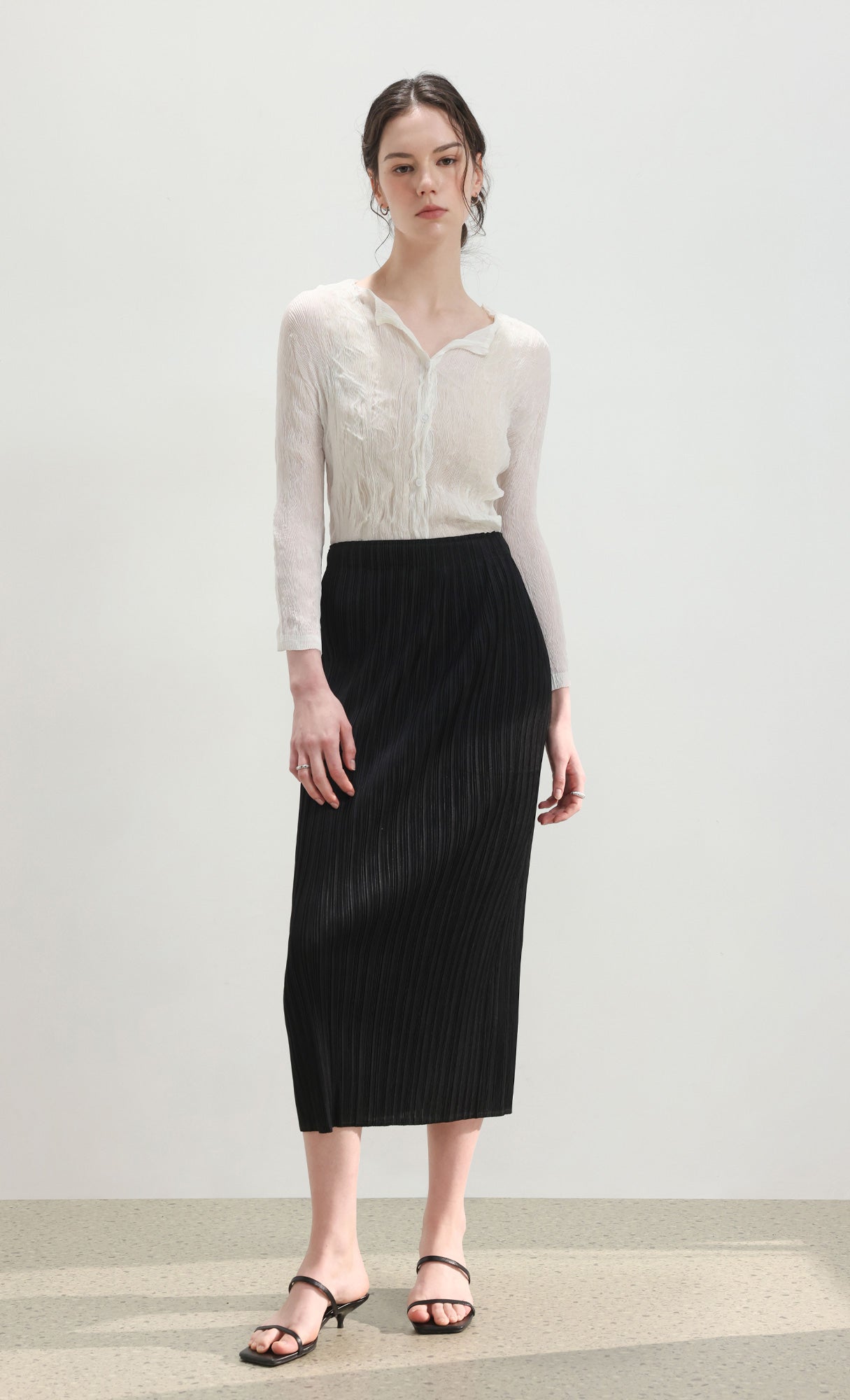 Ria pleated skirt_black
