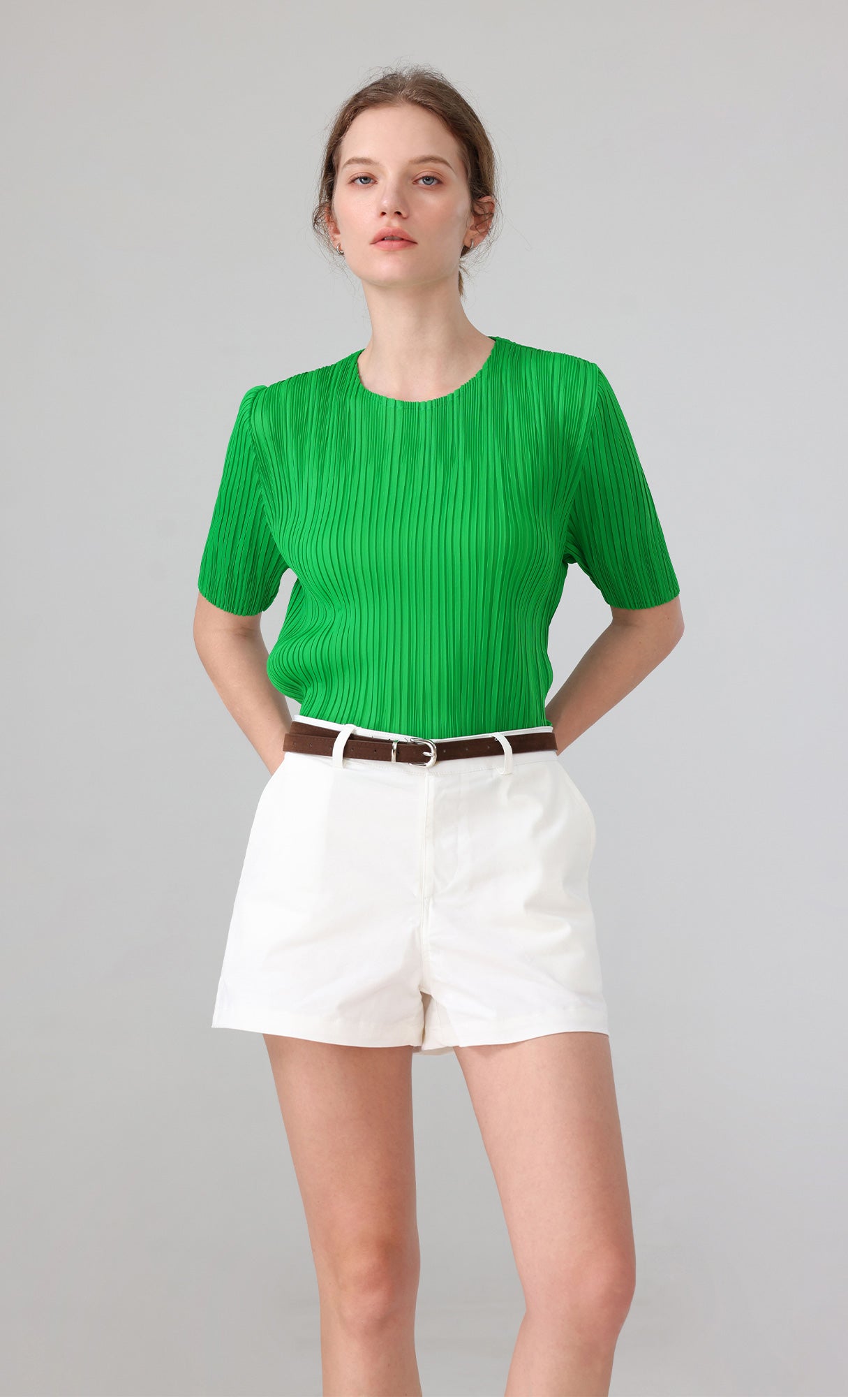 Parky Pleated Top_green