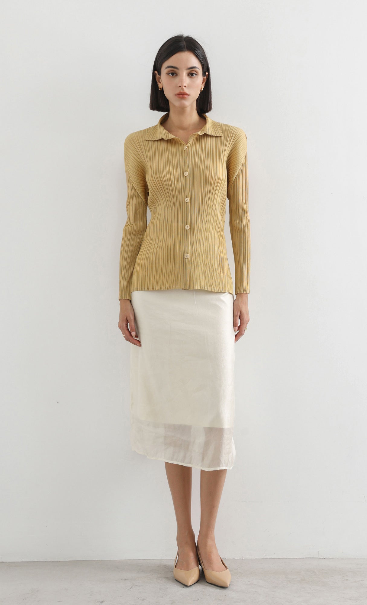 hush pleated shirts_camel