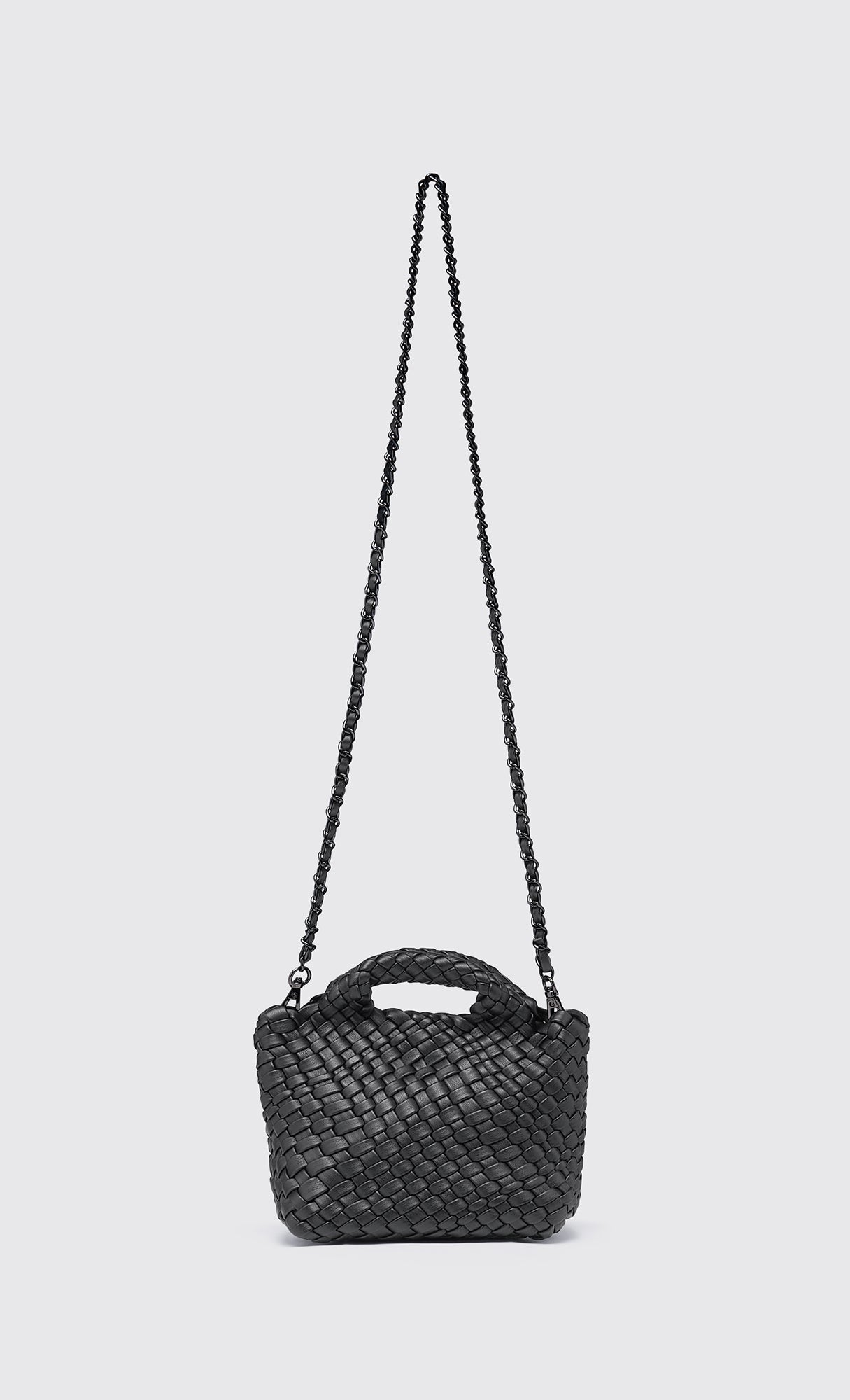 Color mini weaving bag_black