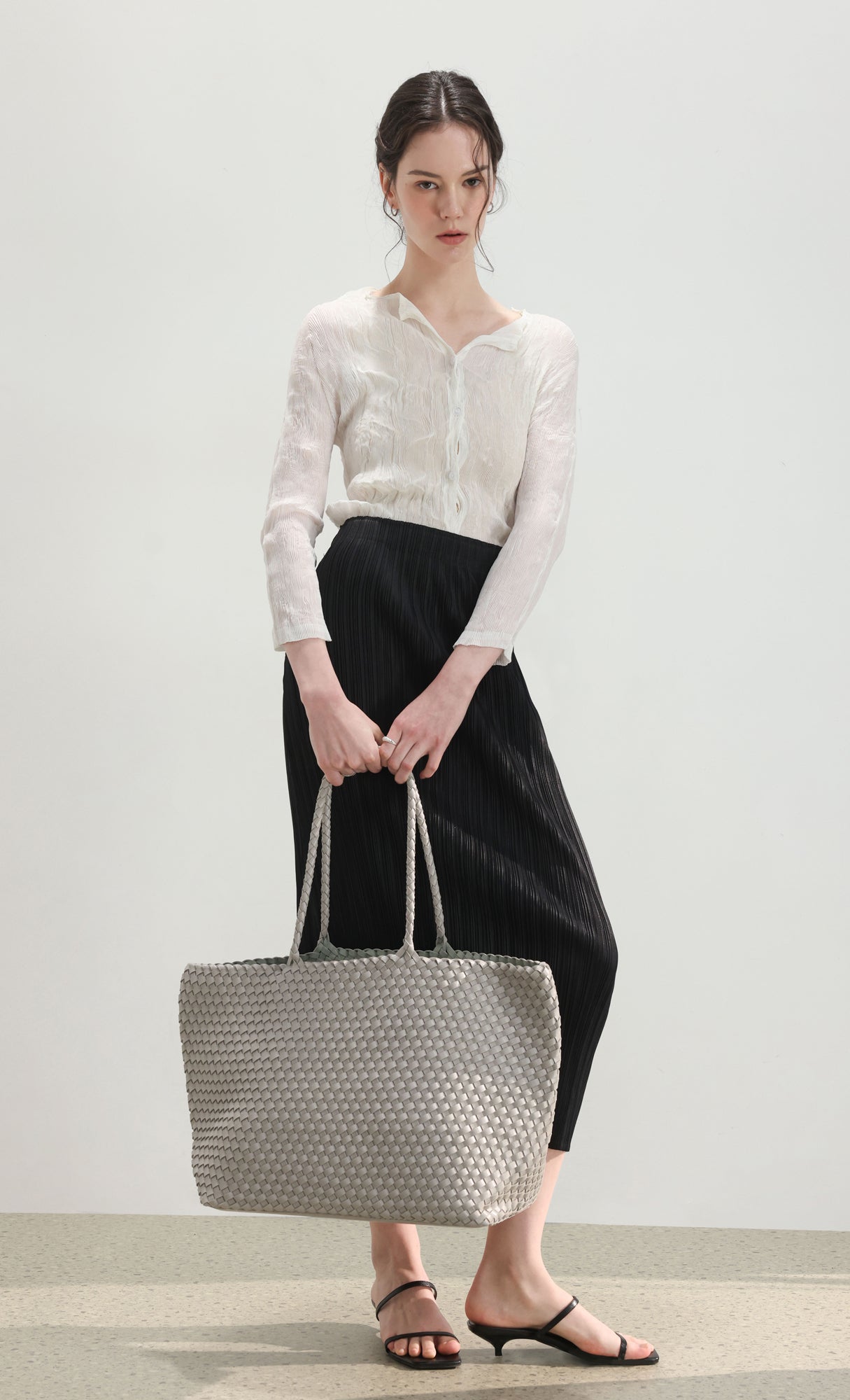 Ena weaving shopper bag_grey