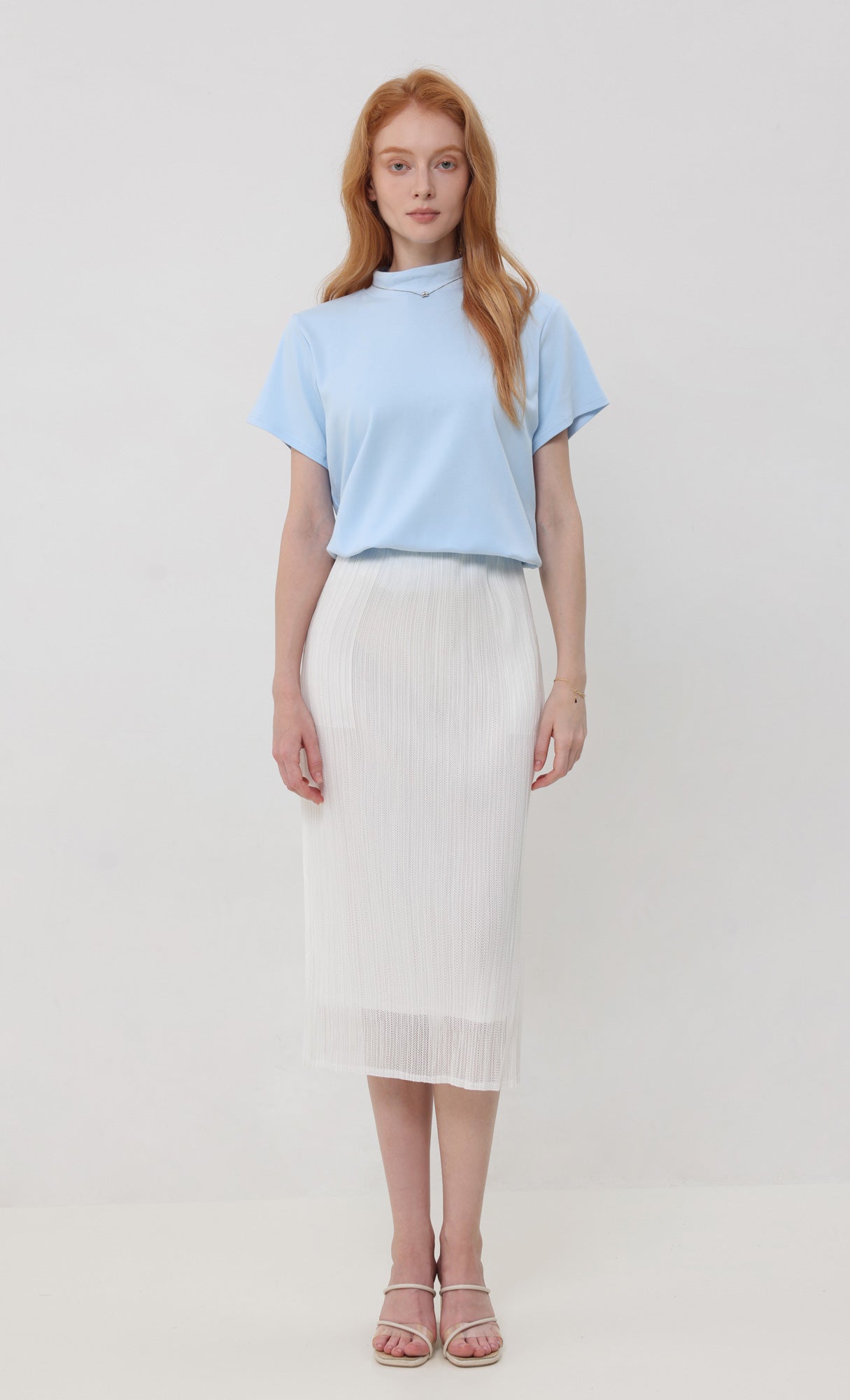Airy pleated skirt _ivory