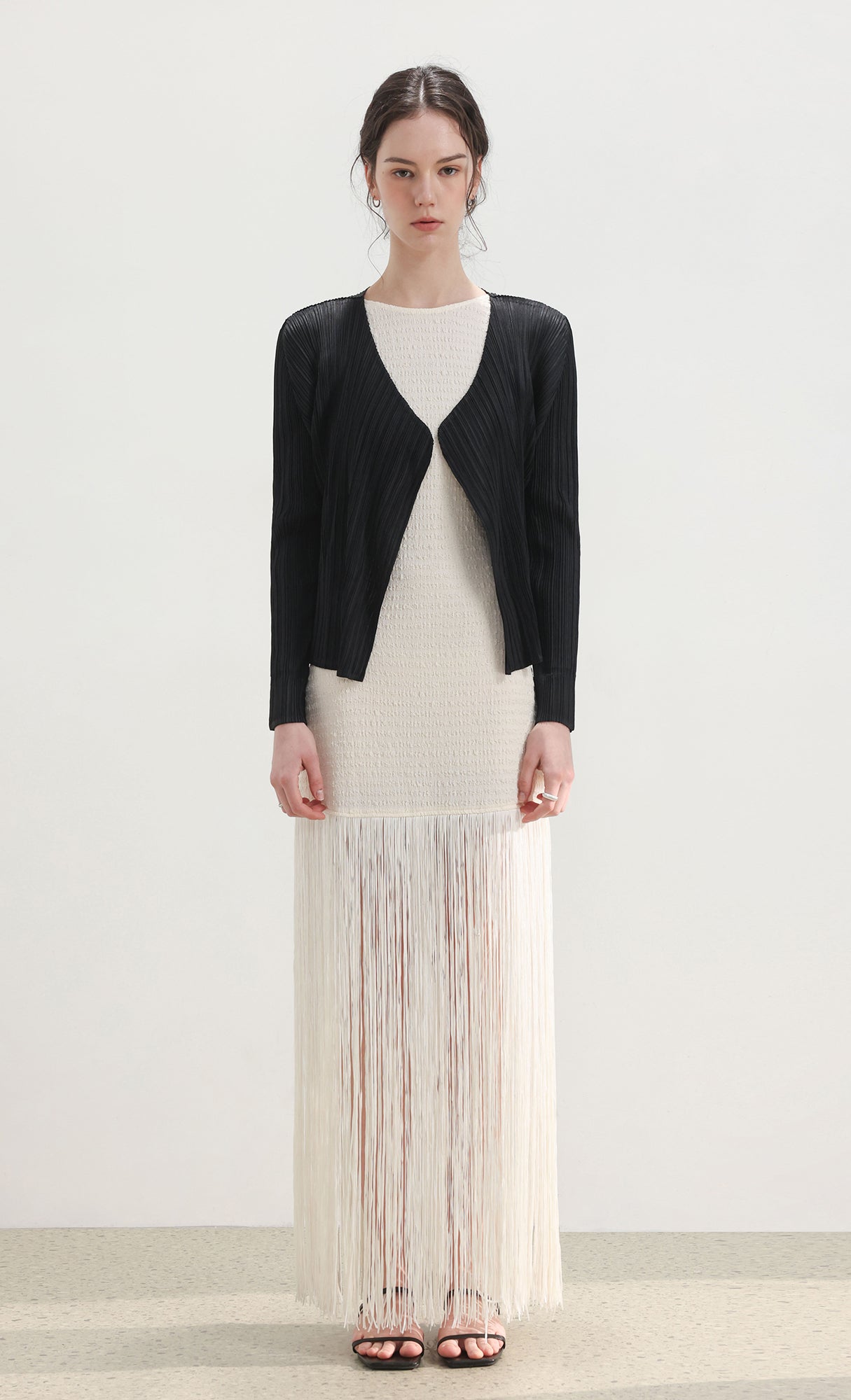 Pia pleated cardigan_black