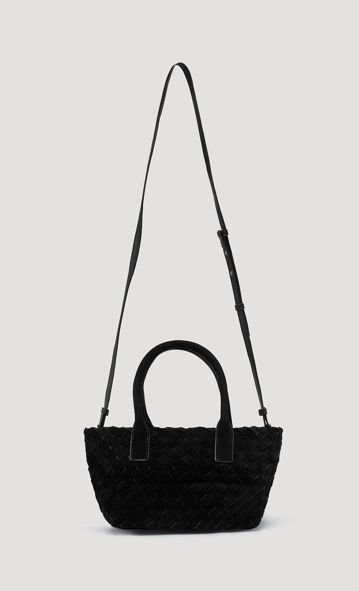 Weaving Leather Suede Mini Bag_Black