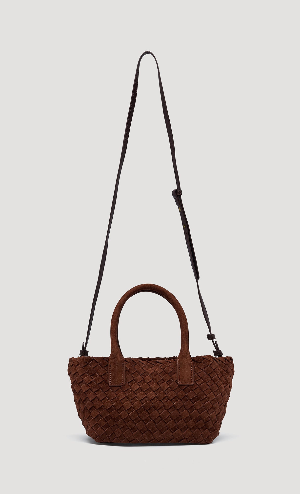 Weaving Leather Suede Mini Bag_Brown