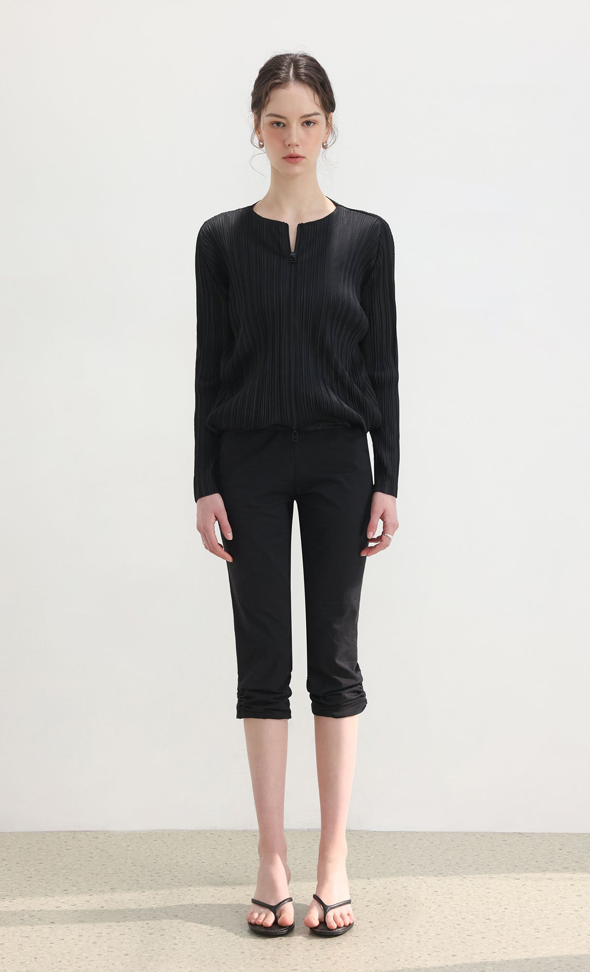 Lina pleated blouson jumper_black