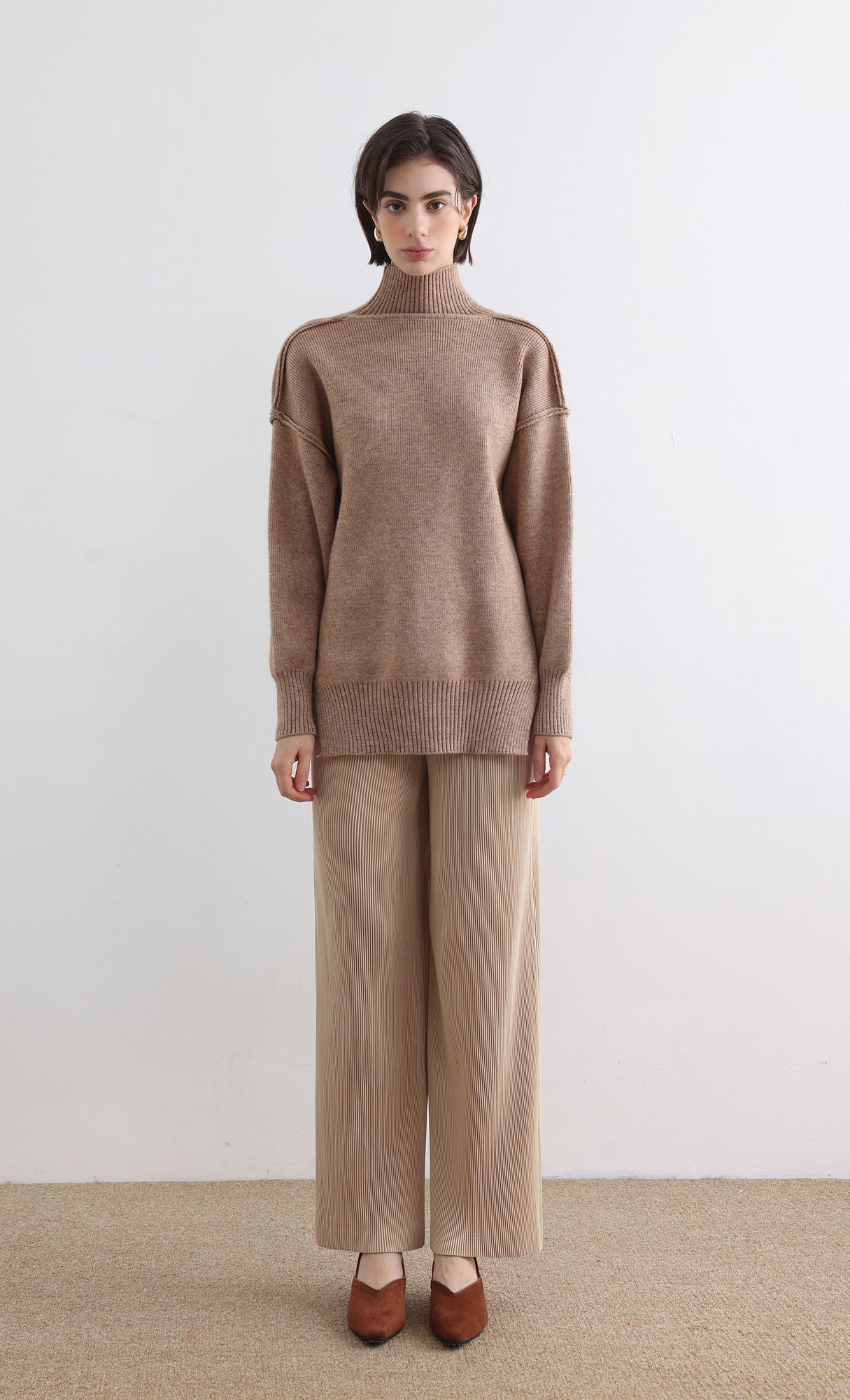 Massino Pleated Pants_Light Beige