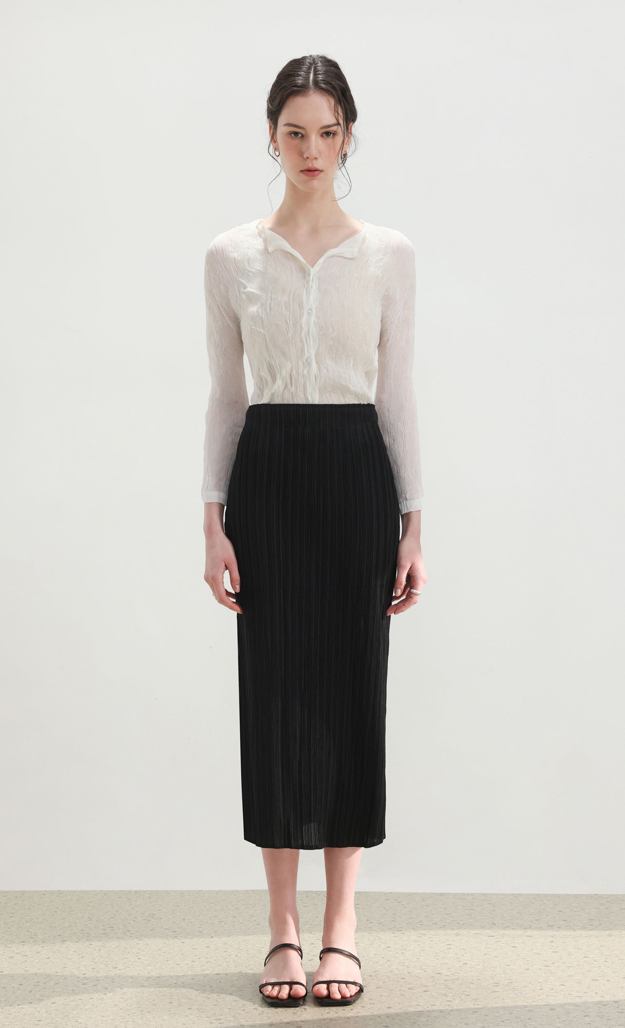 Ria pleated skirt_black