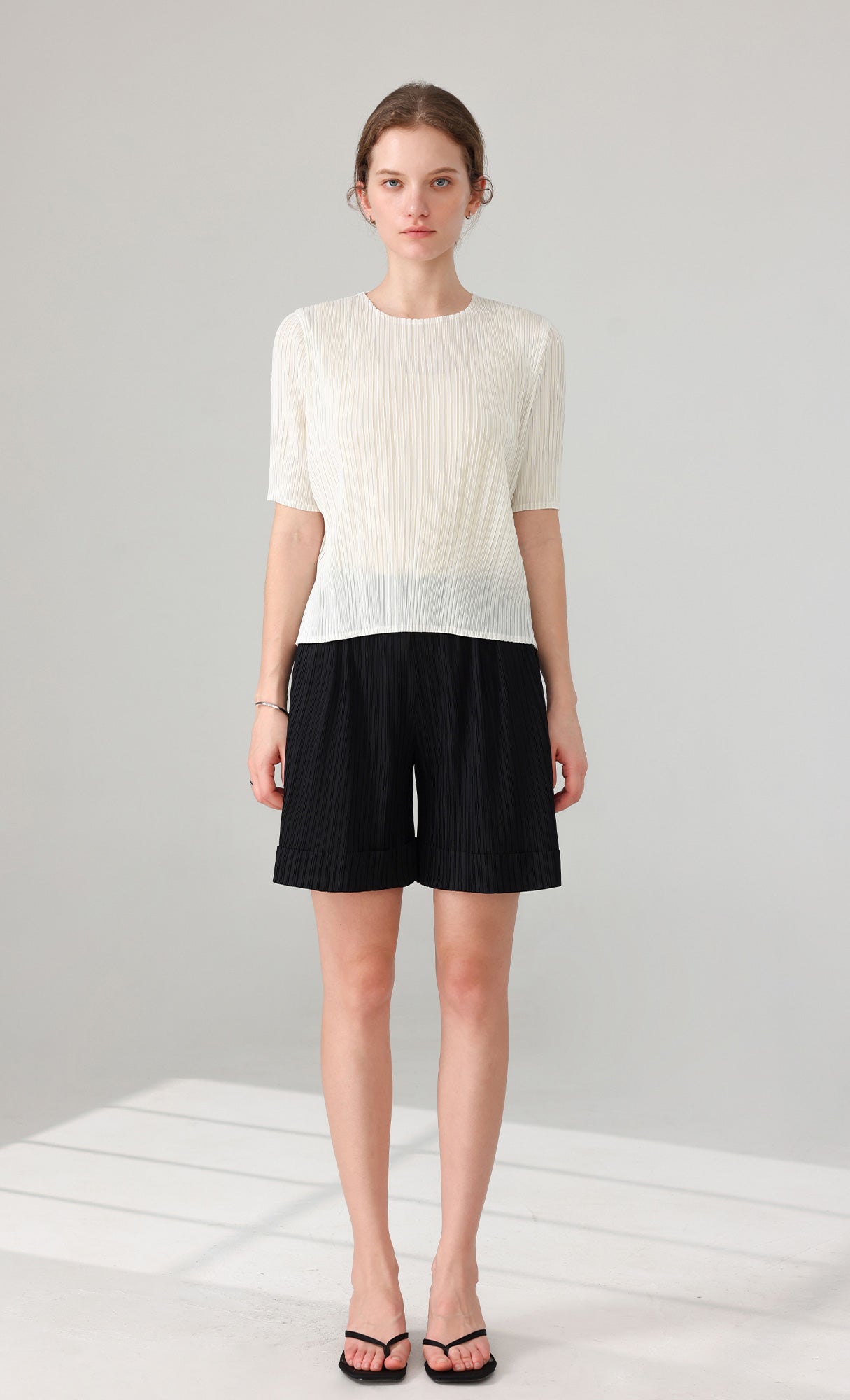 Parky Pleated Top_ivory