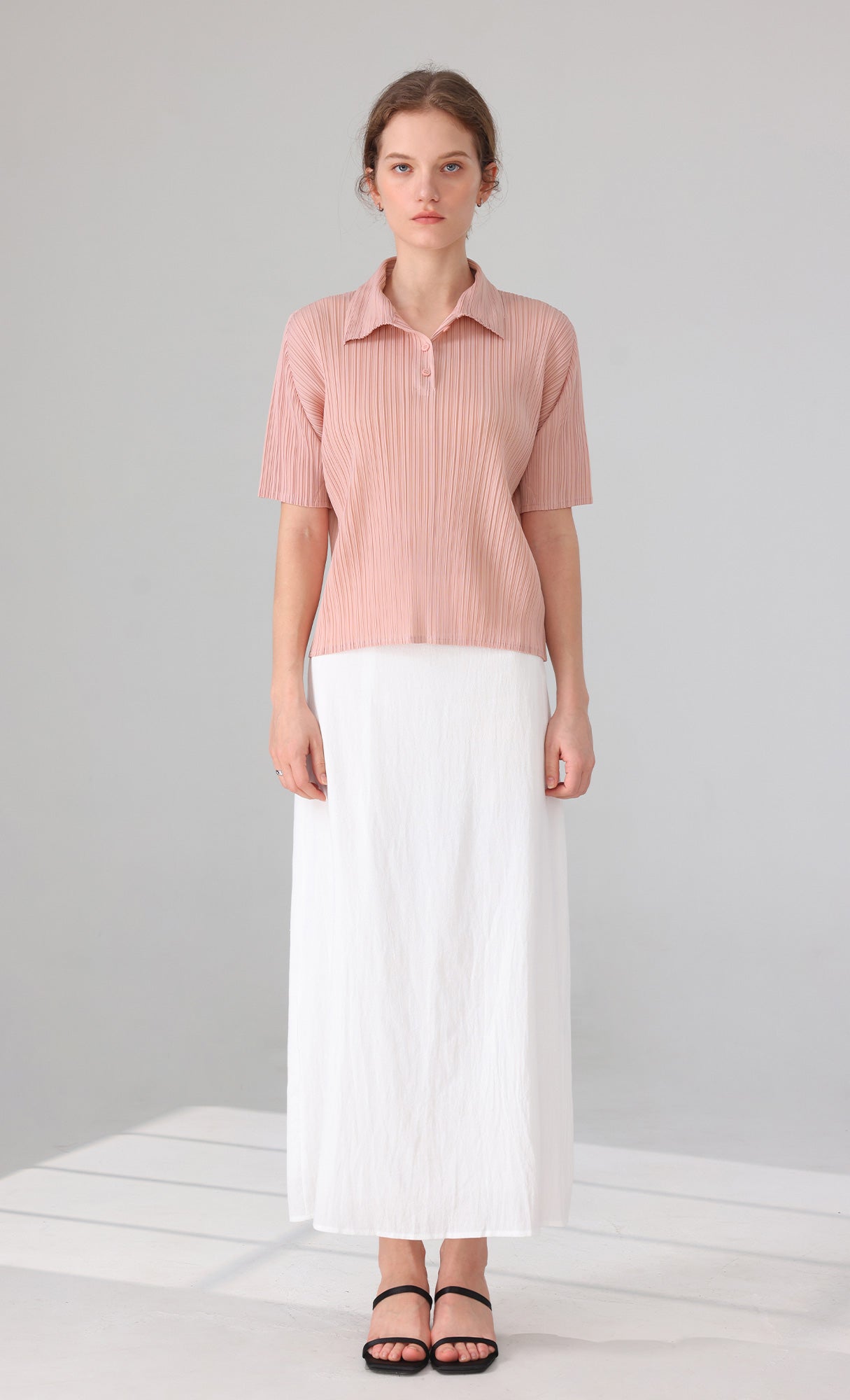 Essen Collard pleated Shirts_pink