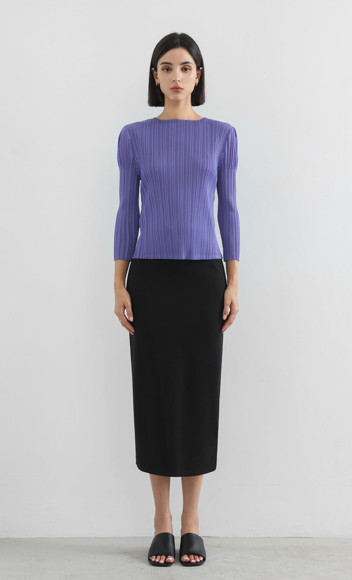 jas puff pleated top_2colors