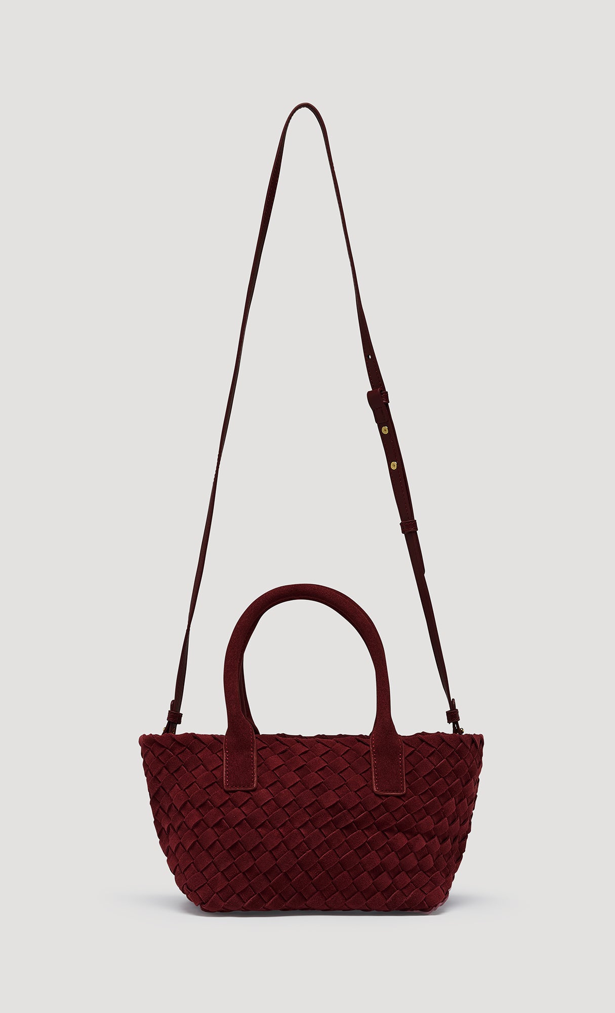 Weaving Leather Suede Mini Bag_Red