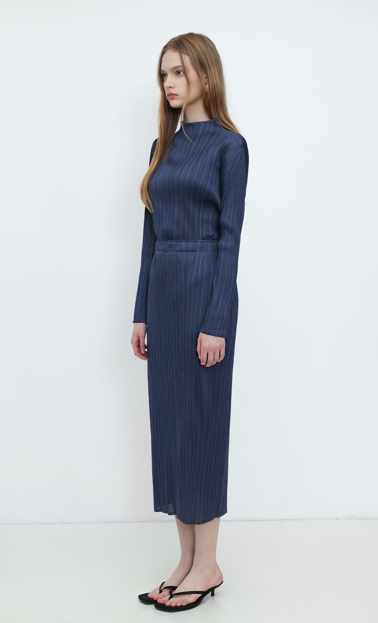 Core Pleated Skirt_Navy
