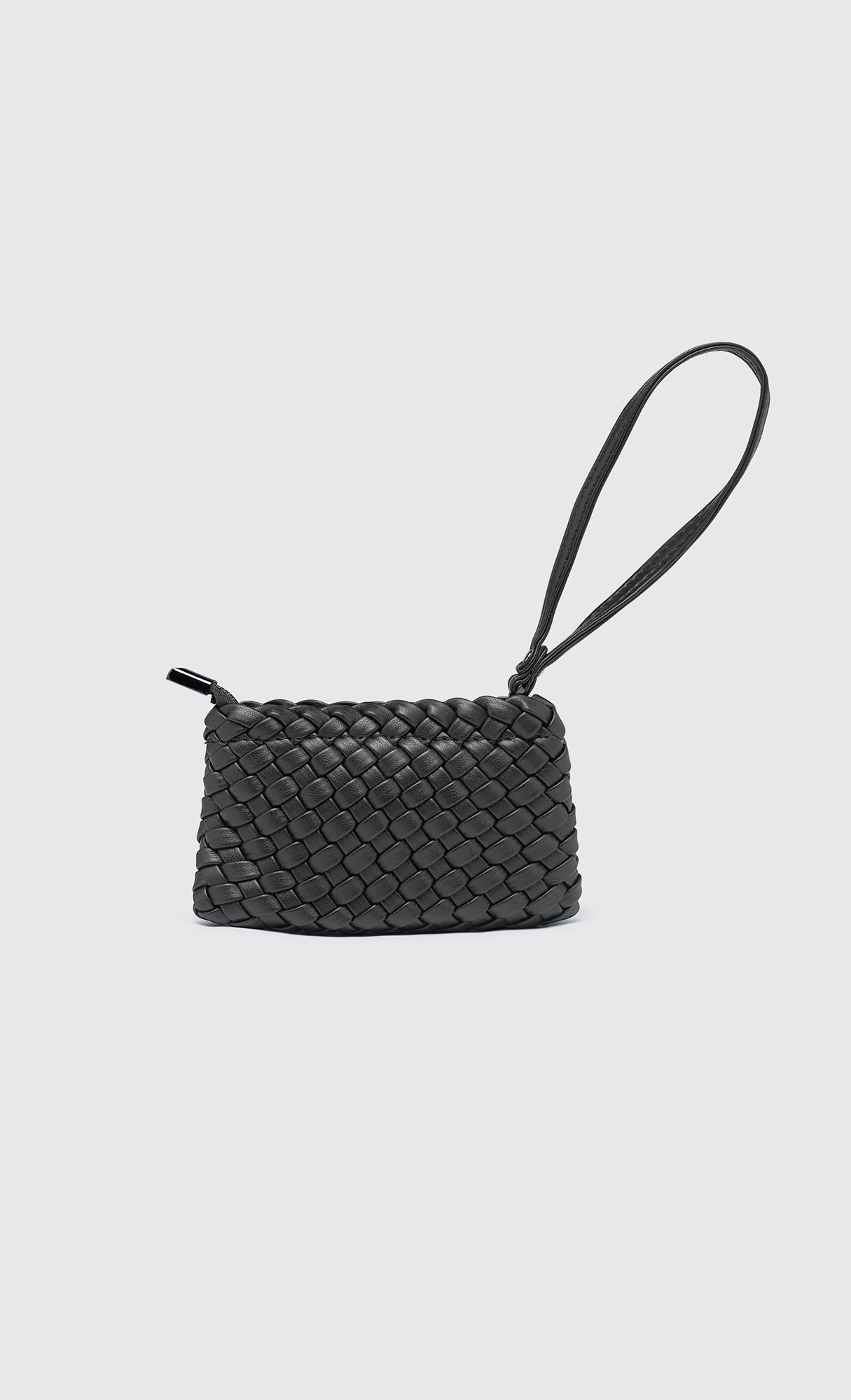 Color mini weaving bag_black