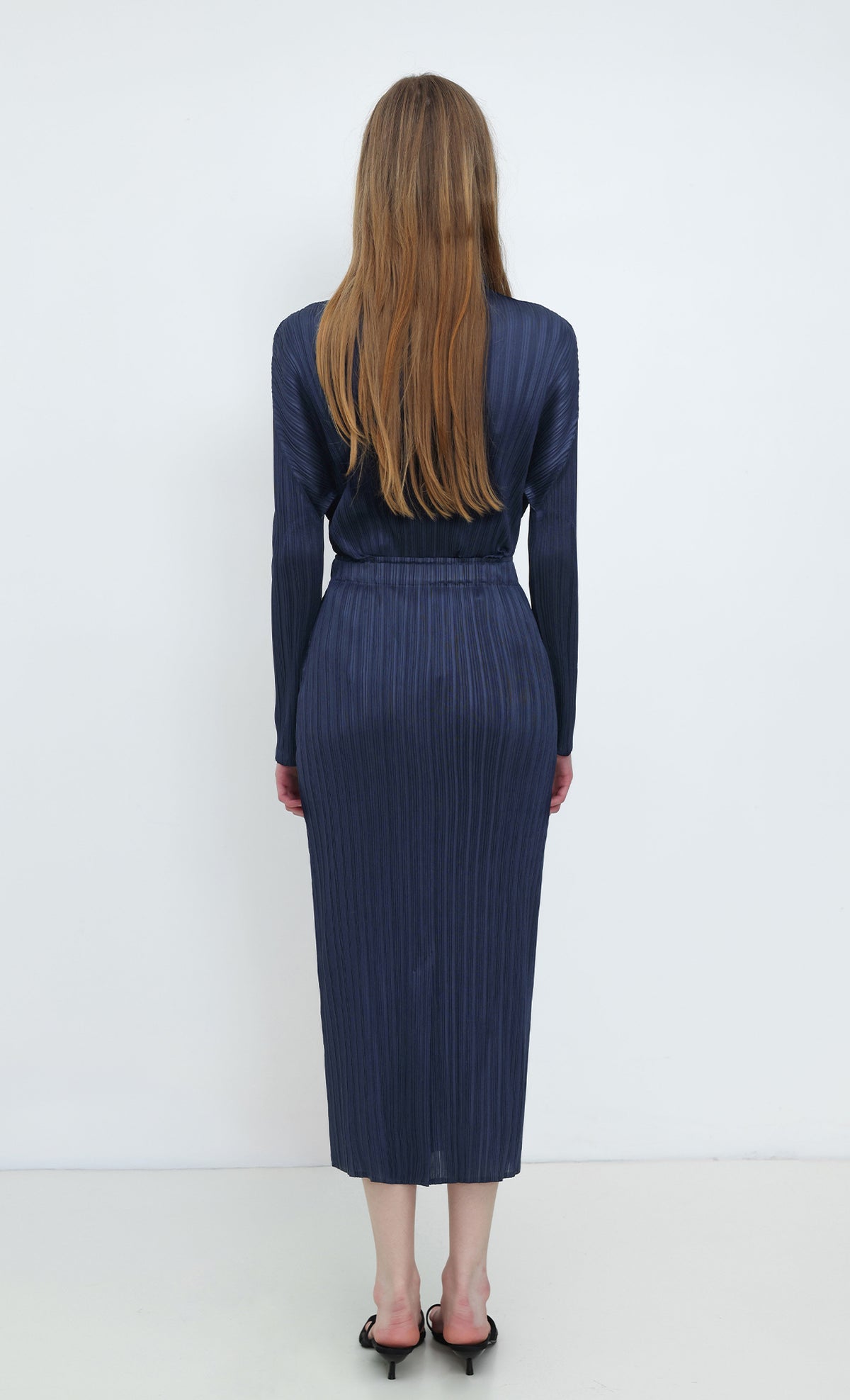 Core Pleated Skirt_Navy