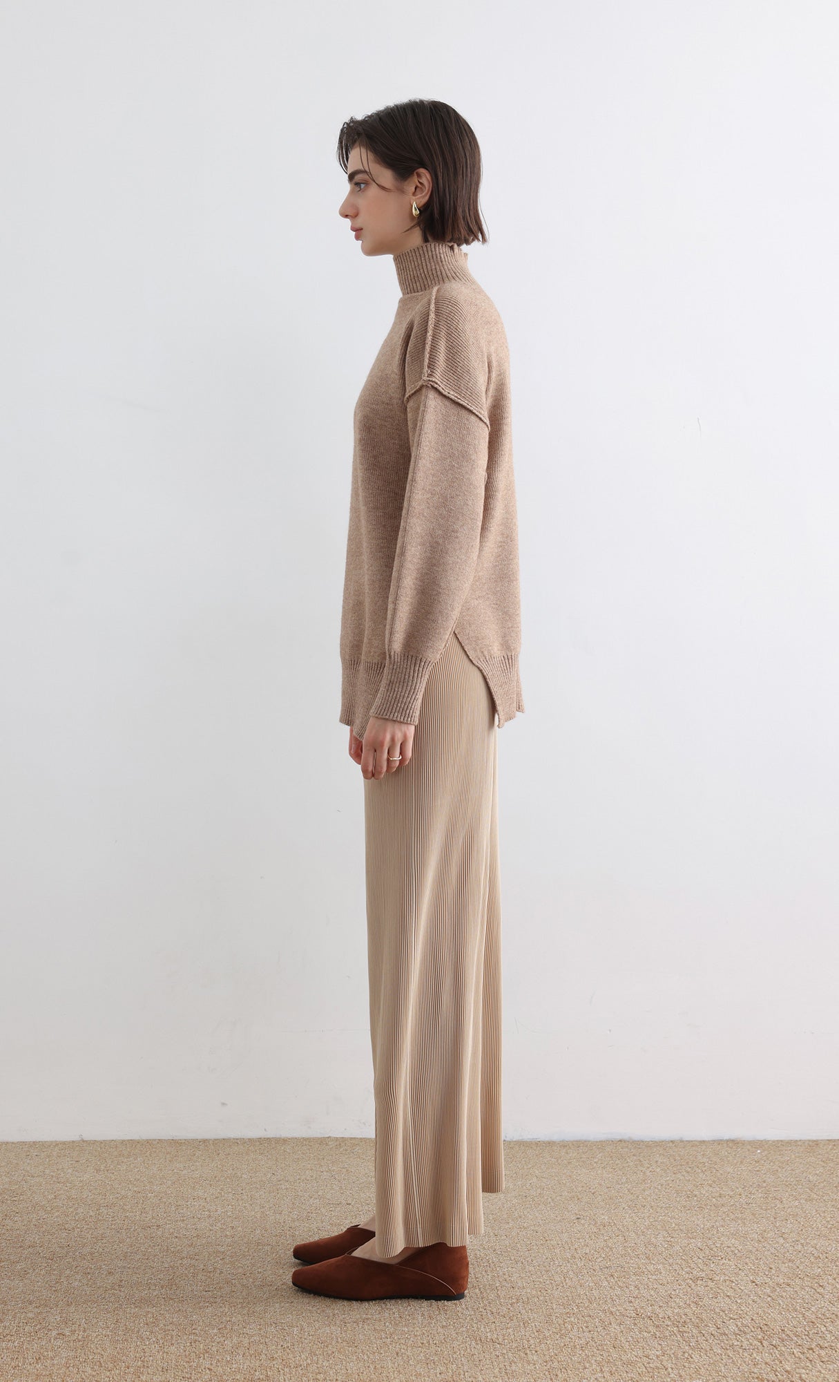 Massino Pleated Pants_Light Beige