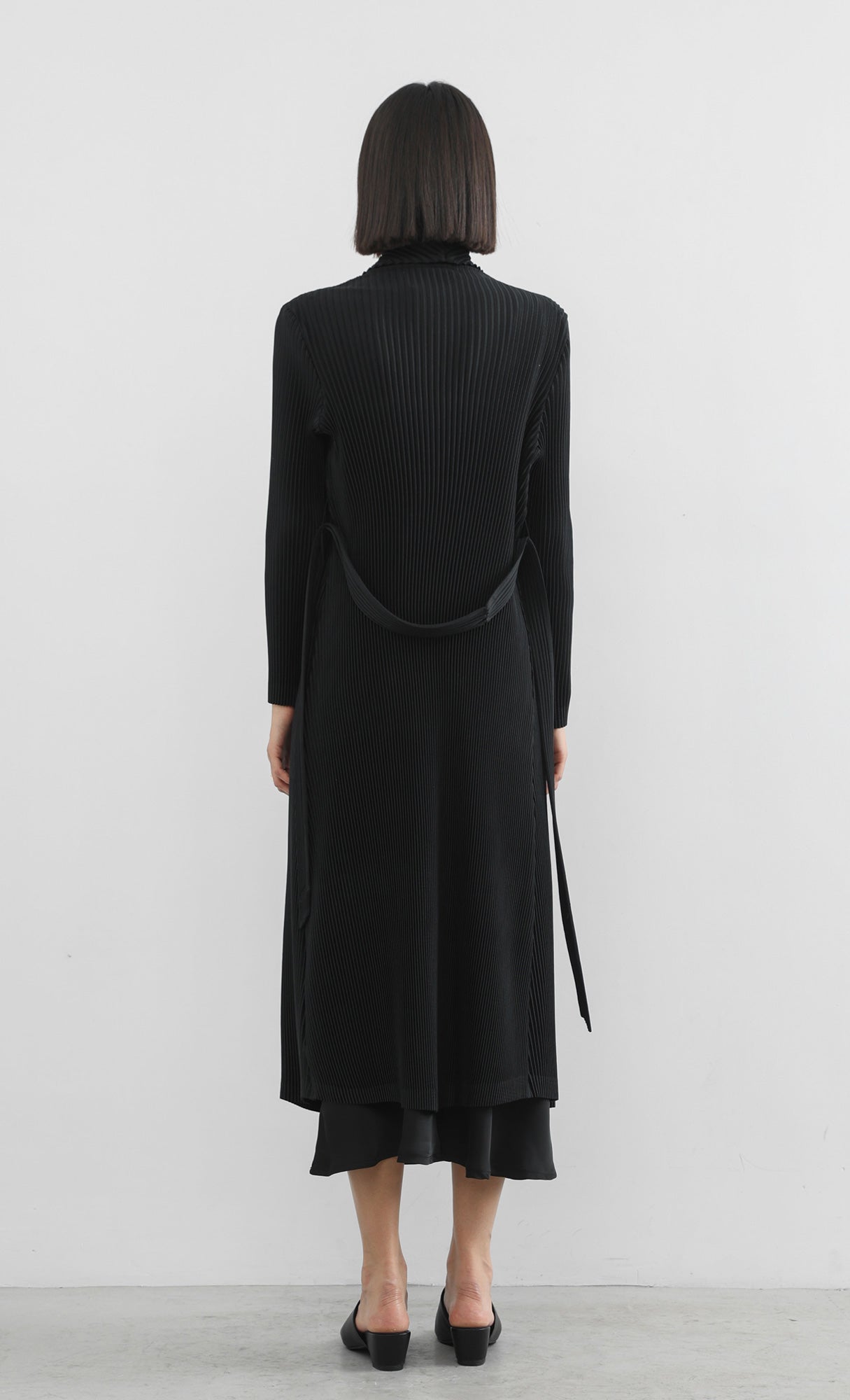 haze pleated belted trench_black